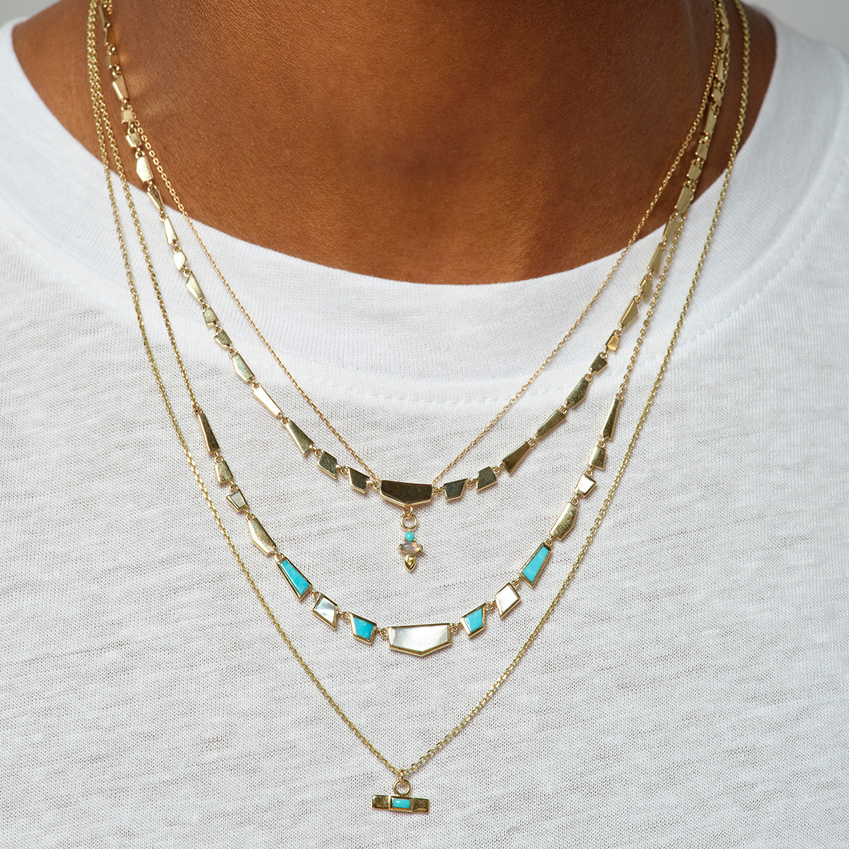 metier by tomfoolery: Turquoise & Mother Of Pearl Tesserae Necklace