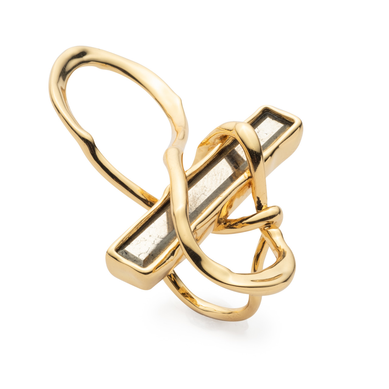 Alexis Bittar: Brut Cluster Looped Cocktail Ring Pyrite, tomfoolery