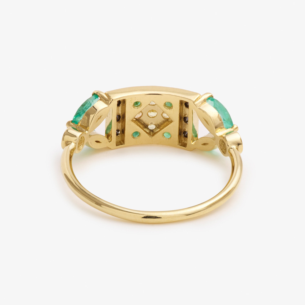 Ava Emerald & Sapphire Ring - Tomfoolery London