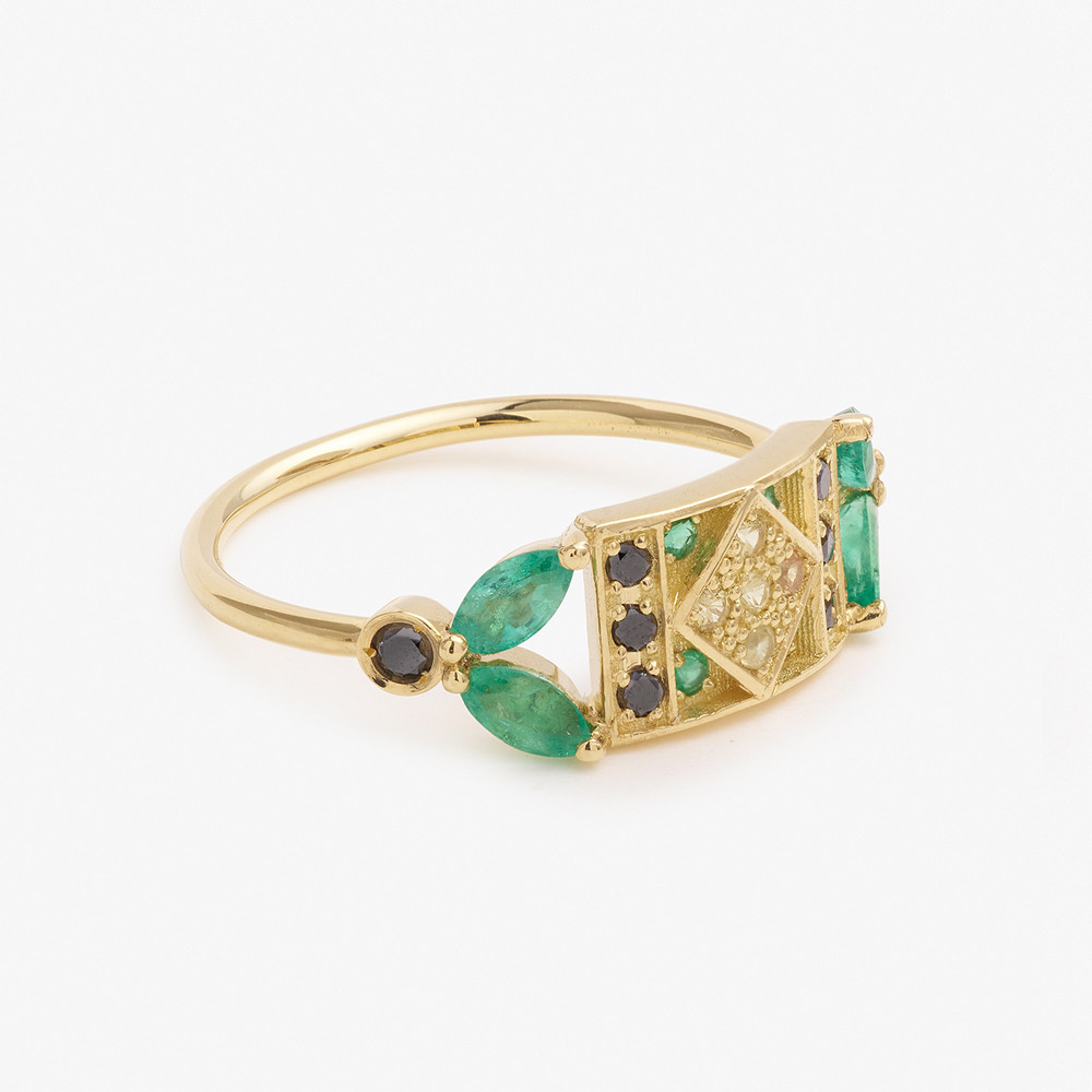 Ava Emerald & Sapphire Ring - Tomfoolery London