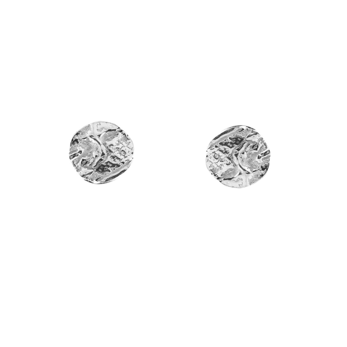 Issy White: London Plane Round Studs in Silver, tomfoolery