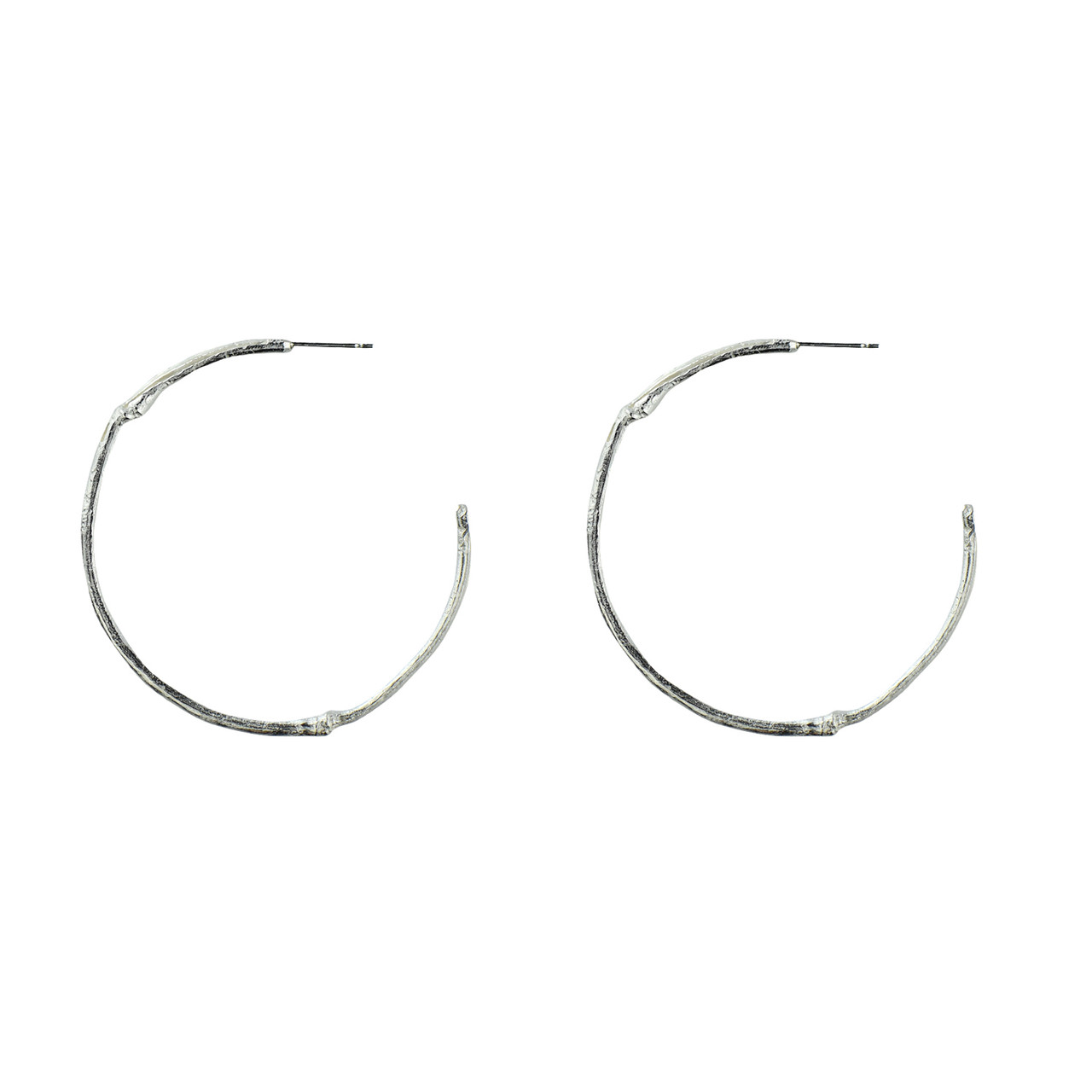 Issy White: Large Bamboo Hoops in Silver, tomfoolery