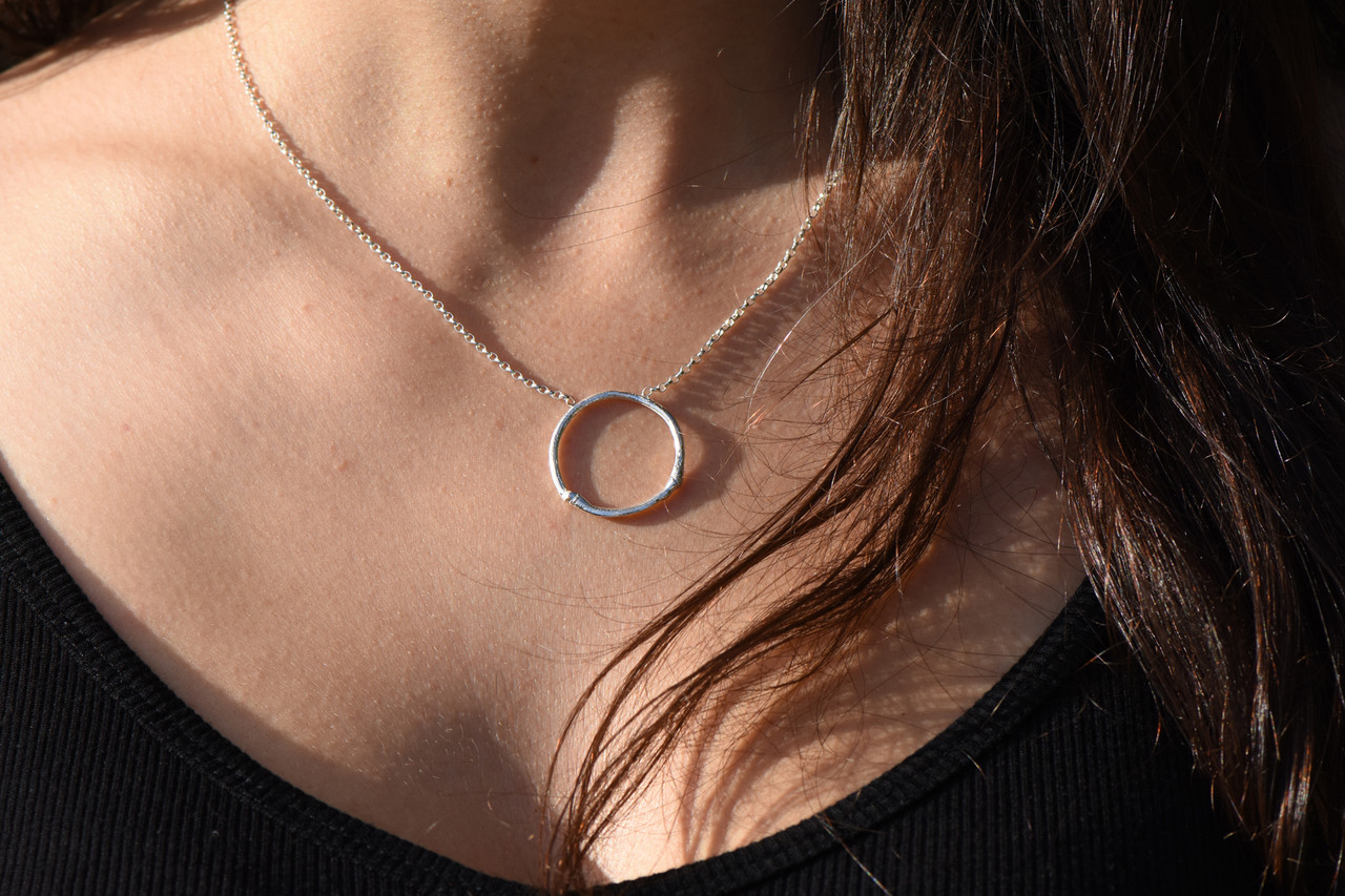 Issy White: Large Bamboo Hoop Necklace, tomfoolery