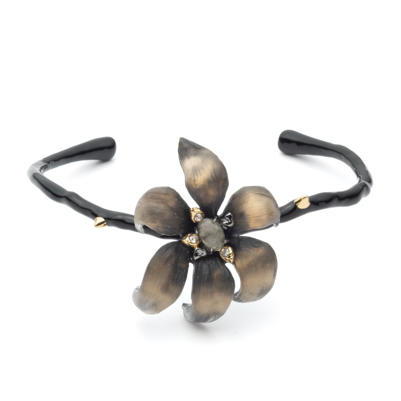 Burnt Fleur Cuff Bracelet Sultry Grey, Alexis Bittar, tomfoolery