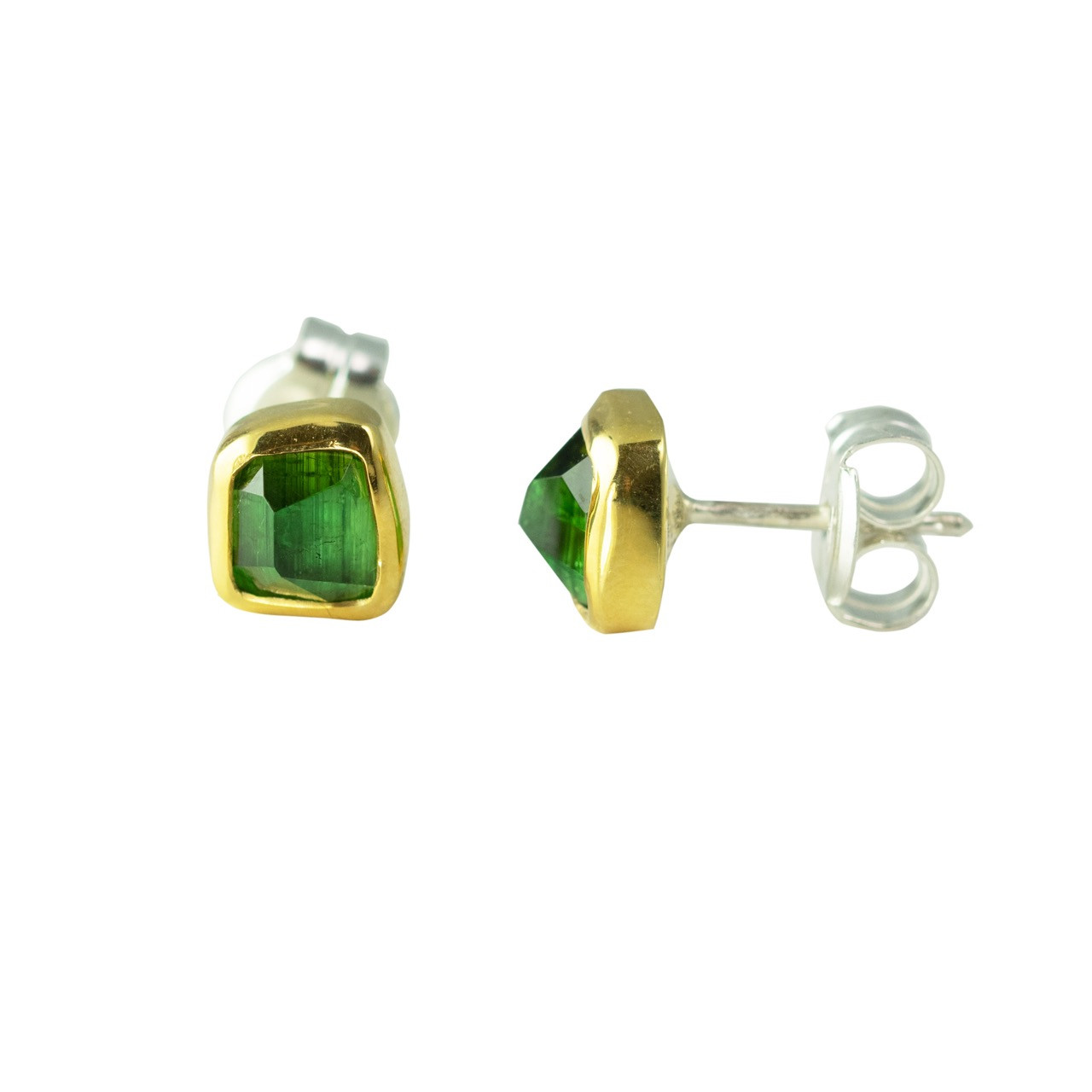 Green Tourmaline Stud Earrings, Margoni, tomfoolery