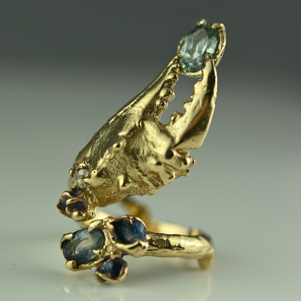 The Blue Coral Art Ring by Eily O' Connell available at tomfoolery London as a part of Art Ring 2022 exhibition.