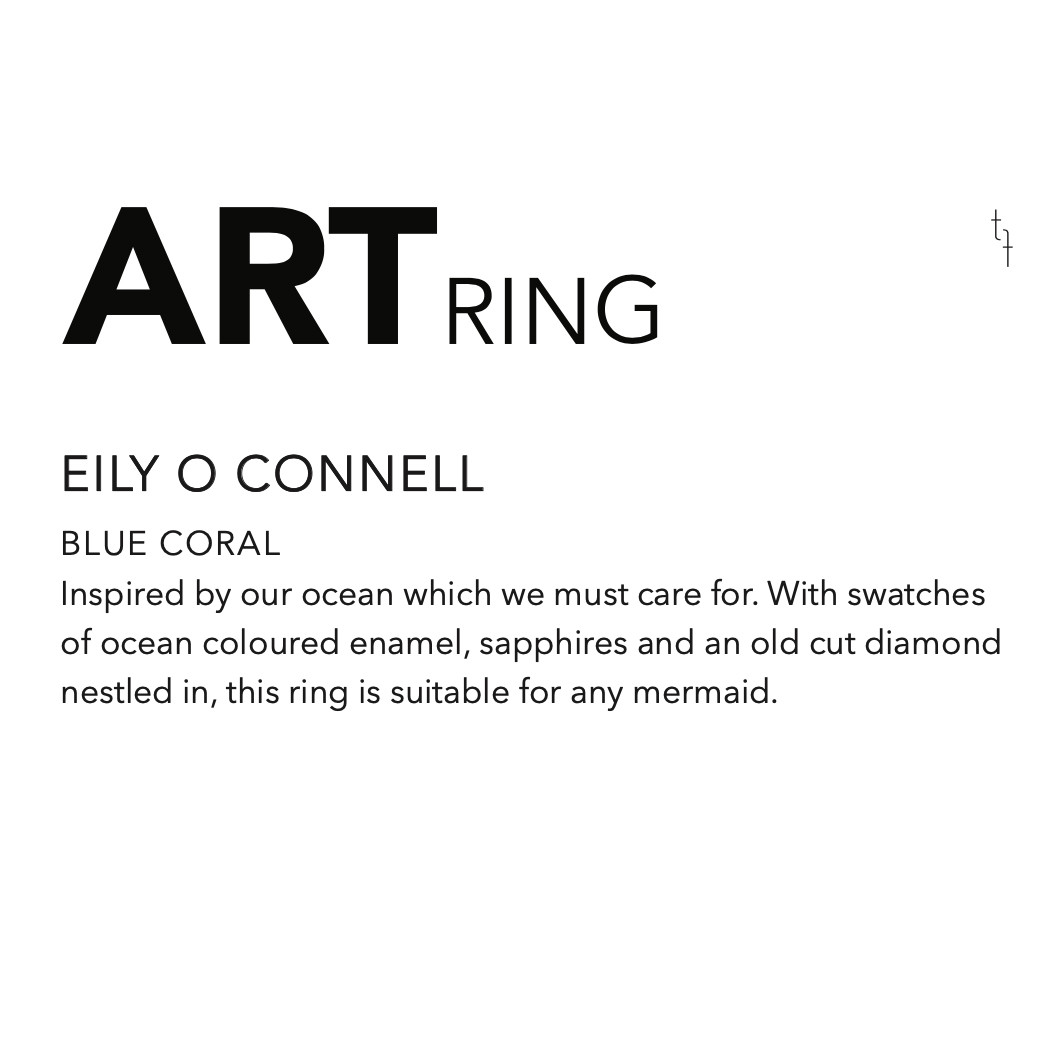 The Blue Coral Art Ring by Eily O' Connell available at tomfoolery London as a part of Art Ring 2022 exhibition.