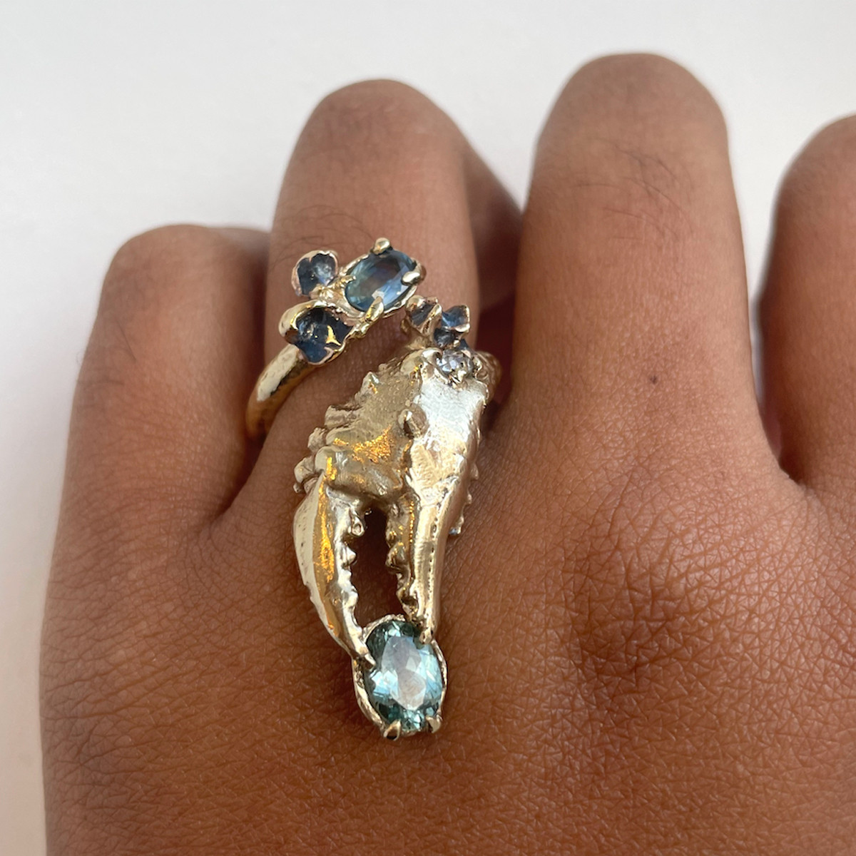 The Blue Coral Art Ring by Eily O' Connell available at tomfoolery London as a part of Art Ring 2022 exhibition.