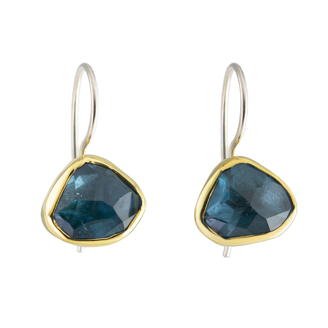 Blue Topaz Large Drop Earrings, Margoni, tomfoolery