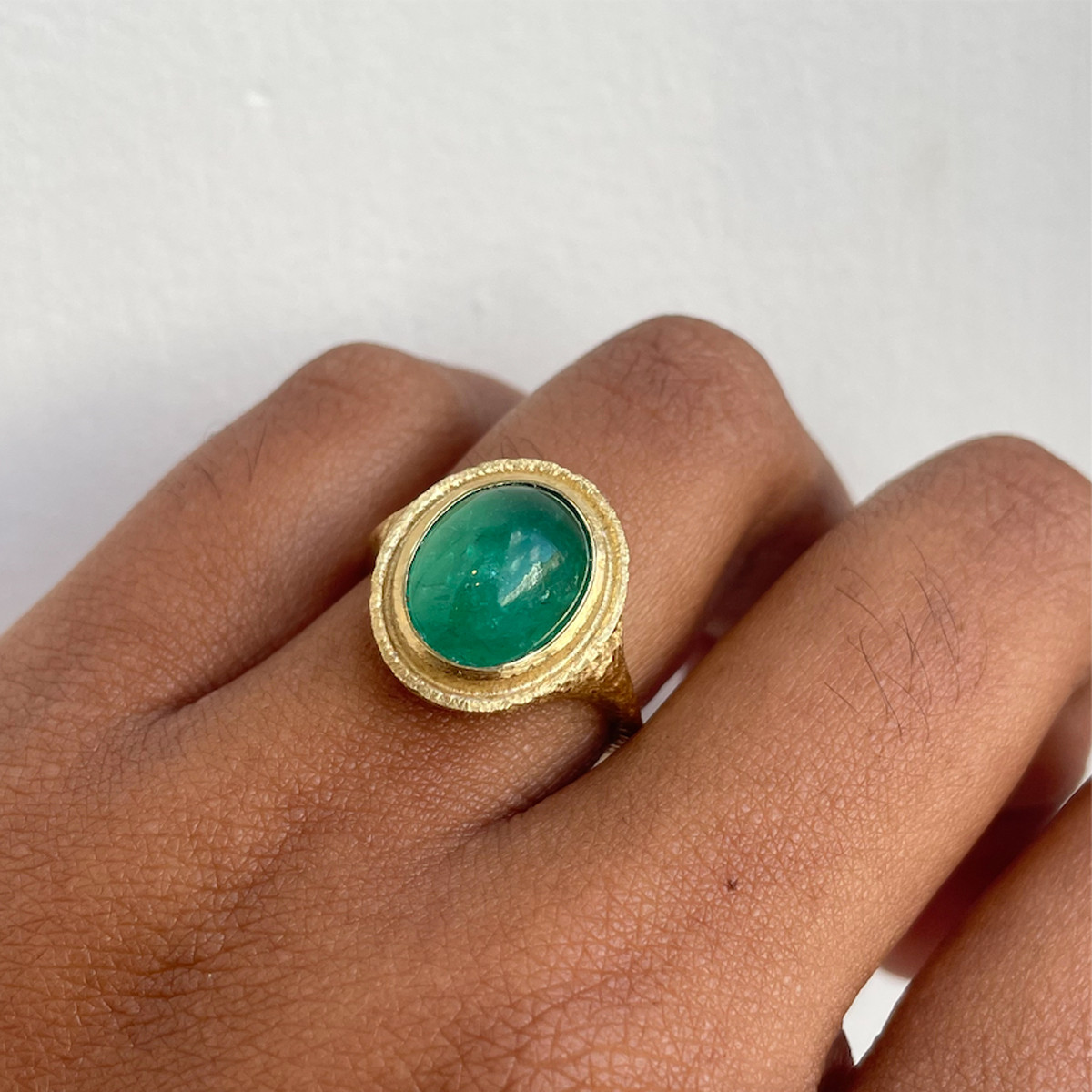 There's Plenty Emerald Signet Art Ring by Maya Selway available at tomfoolery London as a part of Art Ring 2022 exhibition.