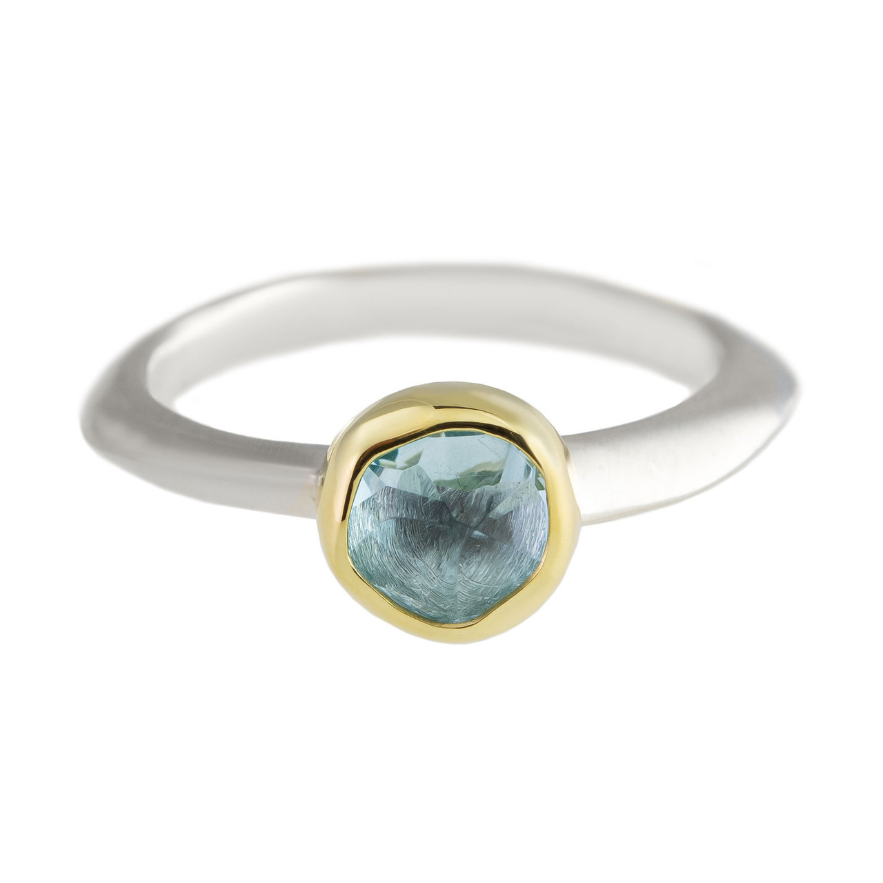 Irregular Aquamarine Stacking Ring, Margoni, tomfoolery