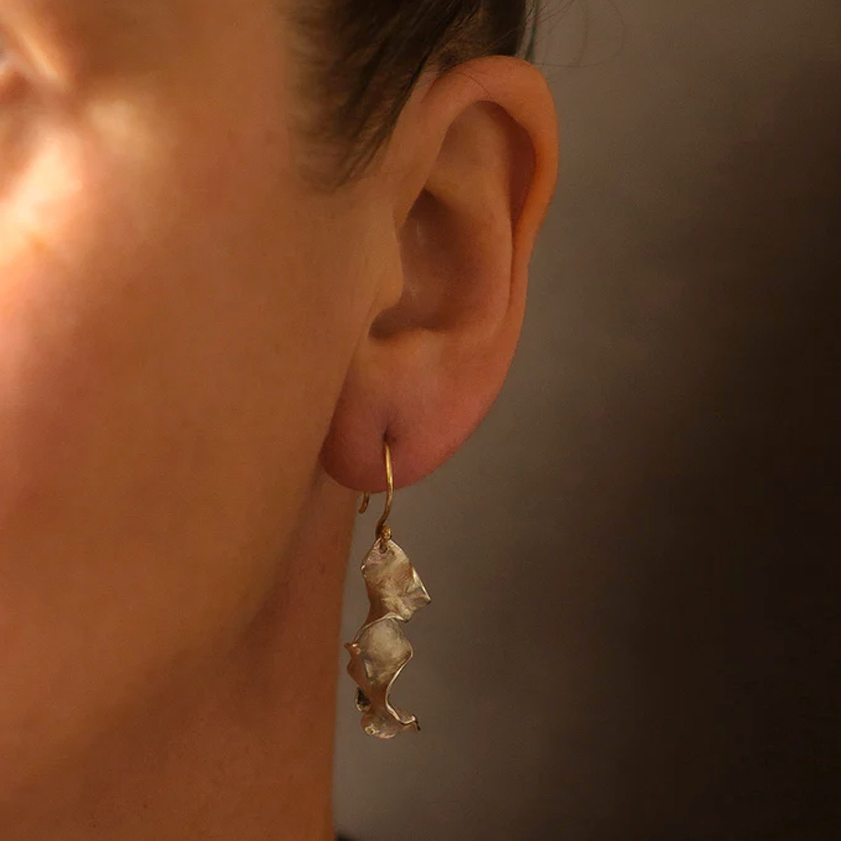 Silver Curly Kelp Drop Earrings, Emily Nixon, Tomfoolery London