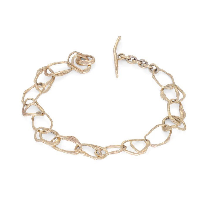 Pebble Drawing Bracelet 9ct Gold by Emily Nixon available online at tomfoolery london