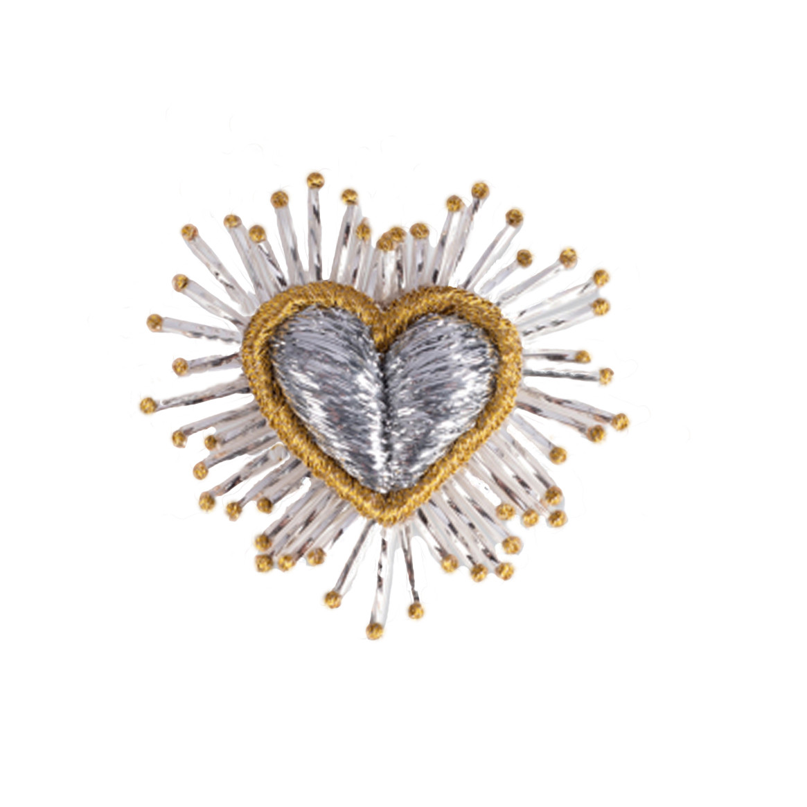 Silver Sparkle Heart Brooch, Olivia Dar, tomfoolery