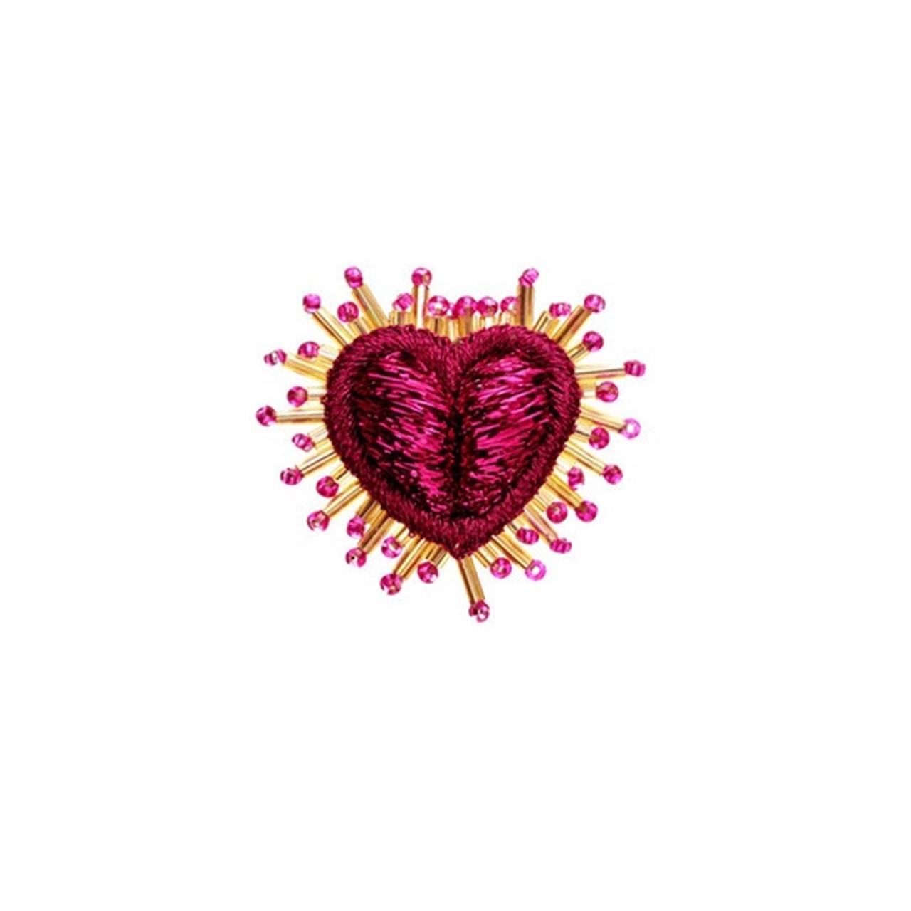 Fuchsia Pink Mini Sparkle Heart Brooch, Olivia Dar, tomfoolery