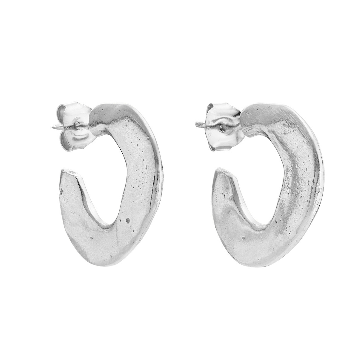 Marta Silver Flat Hoop Earrings, Karen Hallam, tomfoolery