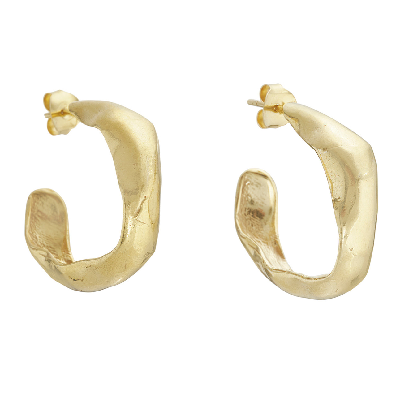 Moscu Gold Irregular Hoop Earrings, Karen Hallam, tomfoolery