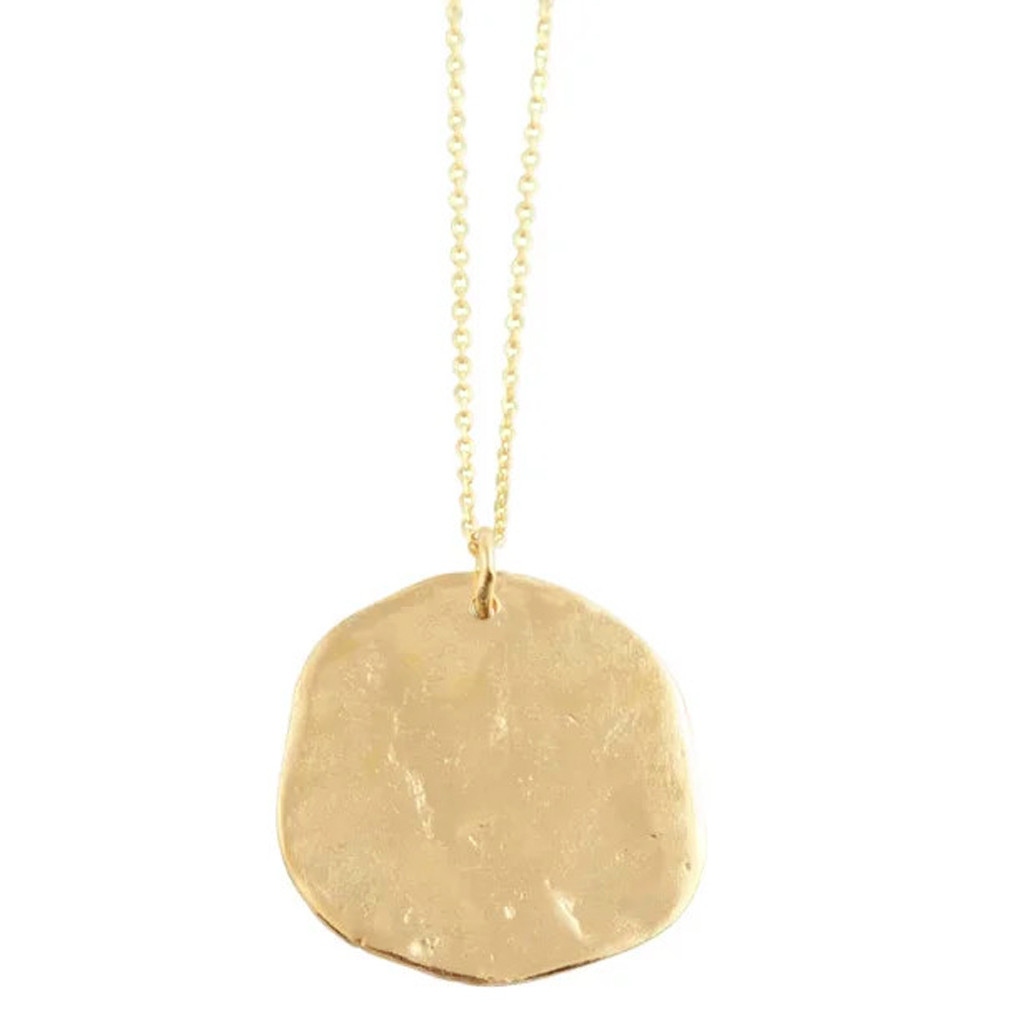 Large gold disc on sale necklace