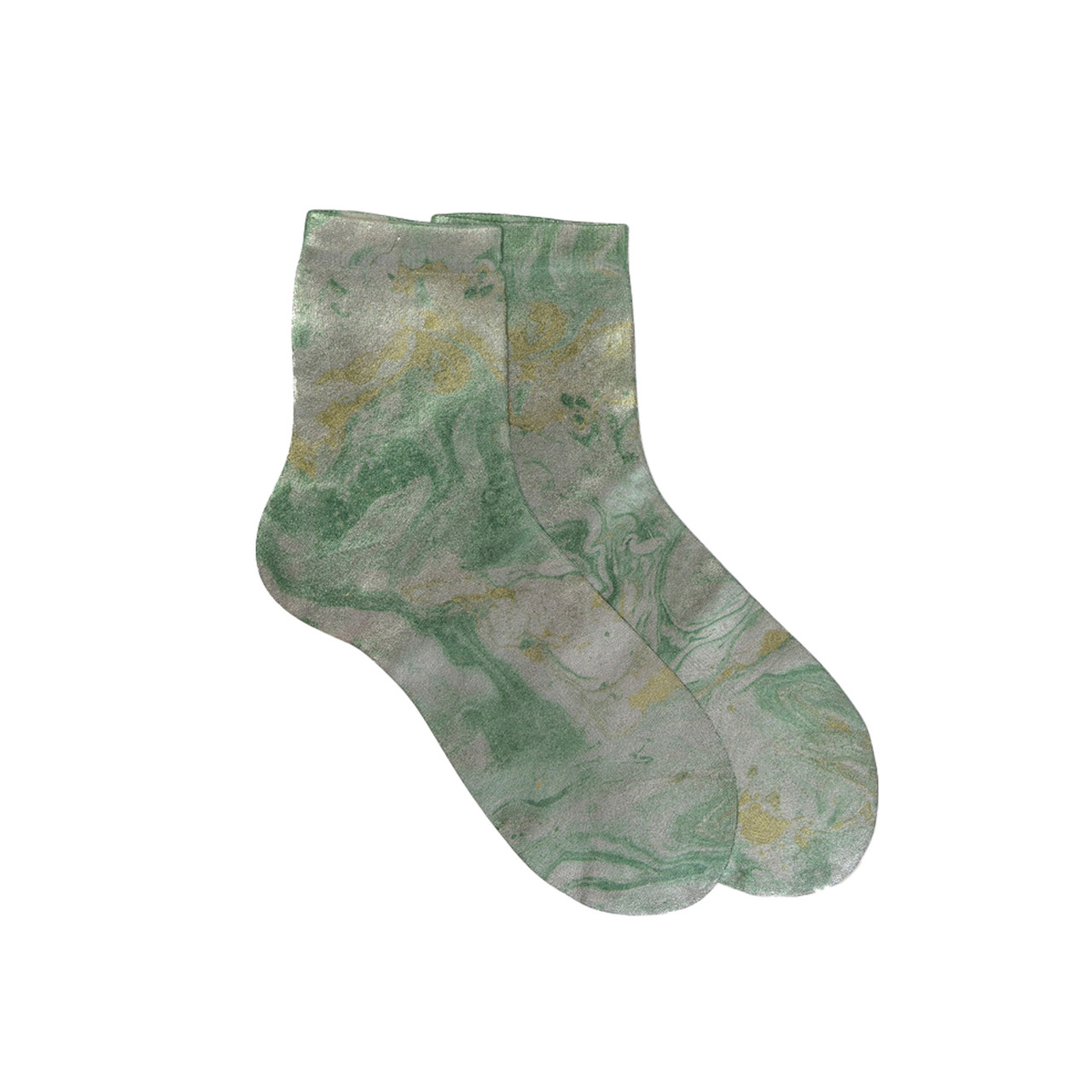 Maria La Rosa Green Marbled Metallic Socks, tomfoolery