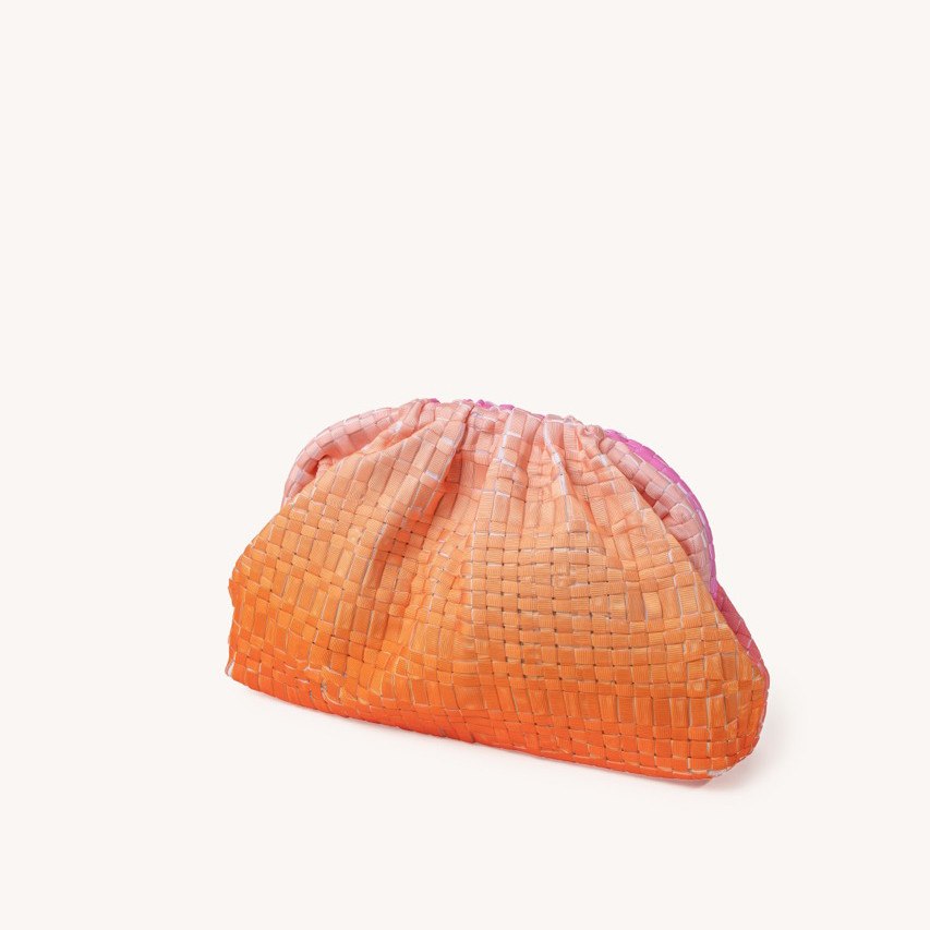 Woven Clutch Bag in Orange, Maria La Rosa, tomfoolery