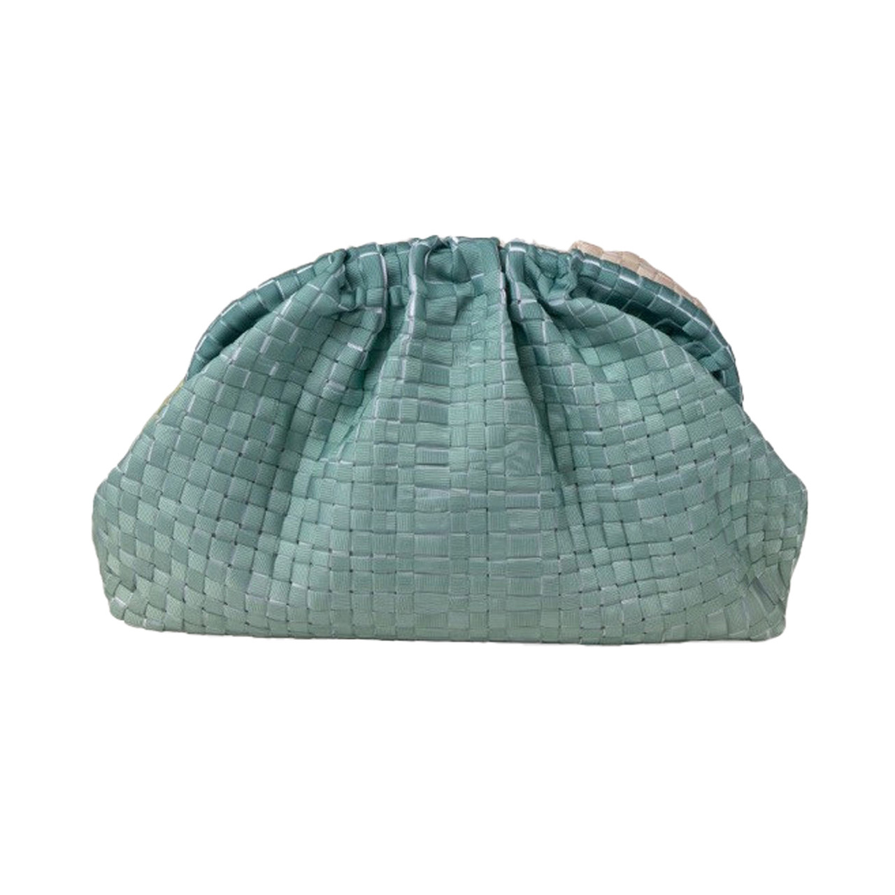 Maria La Rosa Woven Clutch Bag in Aquamarine, tomfoolery