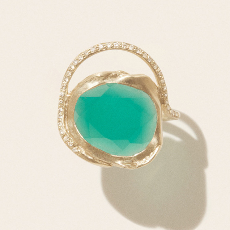Gaia Green Onyx & 9ct Yellow Gold Ring, Pascale Monvoisin, tomfoolery