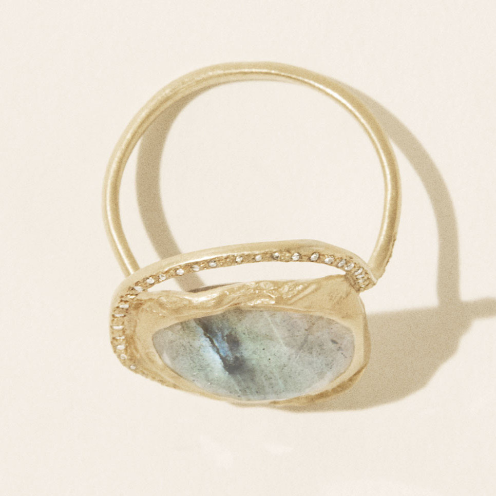 Gaia Labradorite & 9ct Yellow Gold Ring, Pascale Monvoisin, tomfoolery