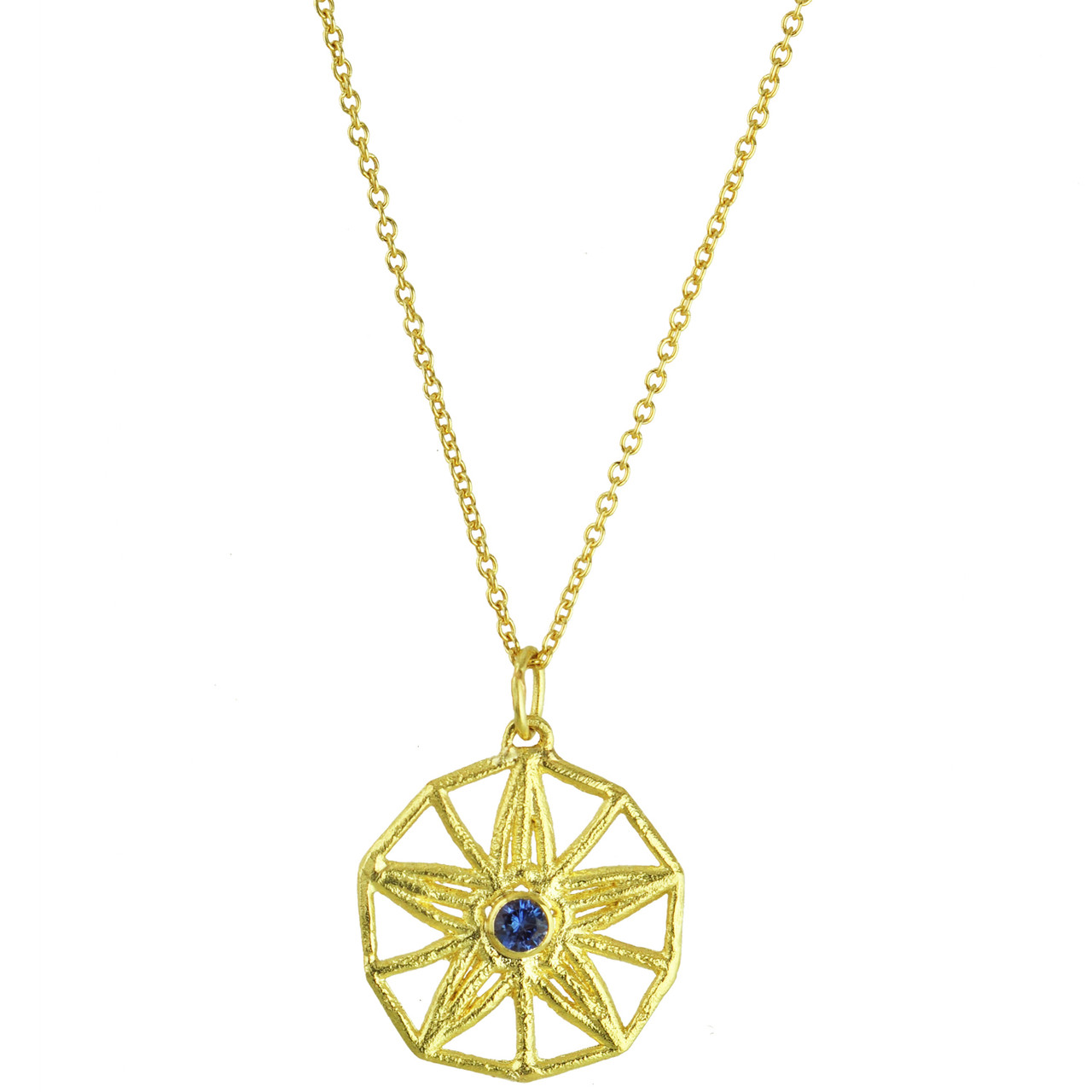 18ct Yellow Gold Sapphire Star Necklace, Claire Macfarlane, tomfoolery