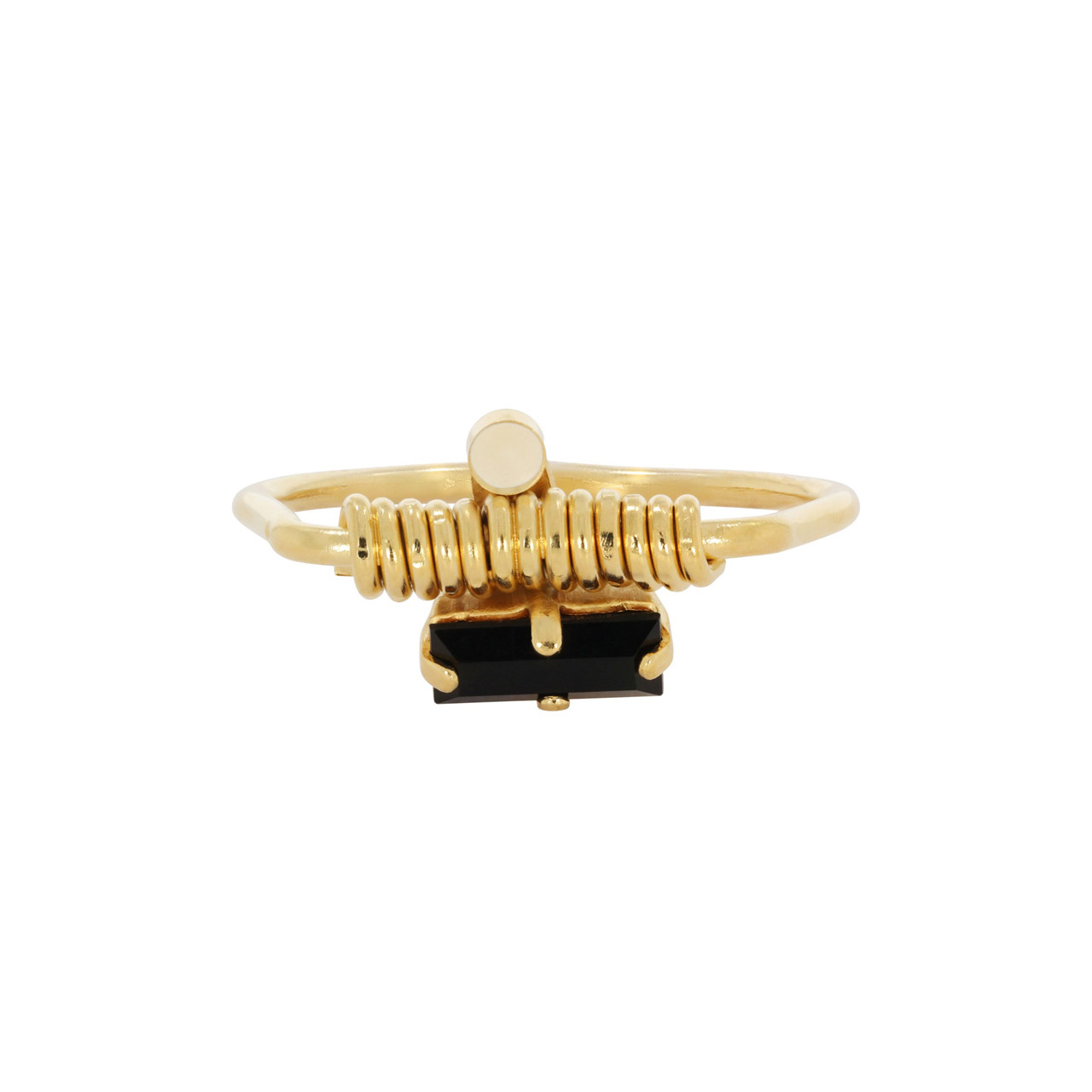 Ettore Black Baguette & Ivory Dot Ring, Judith Benita, tomfoolery