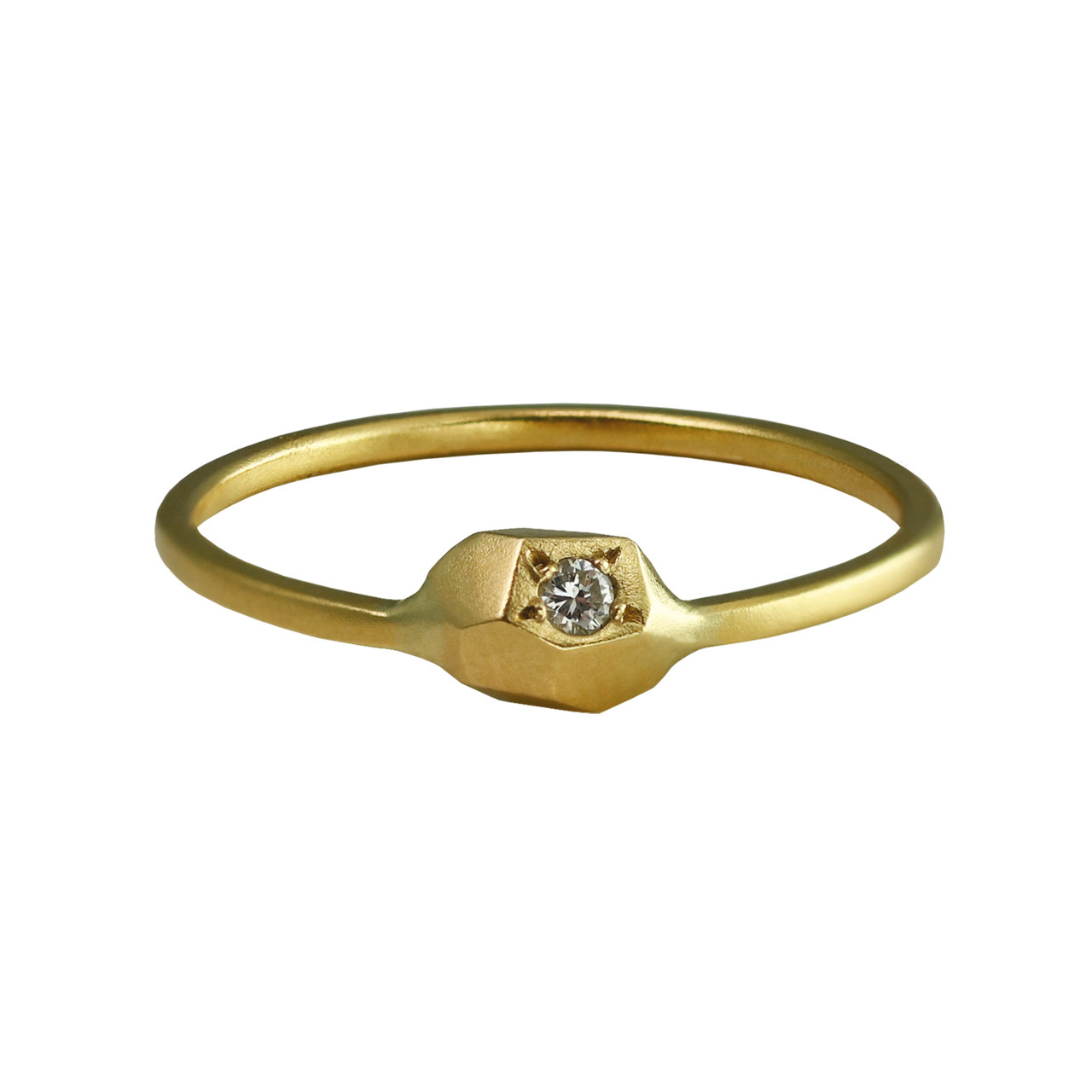 Gea Mini 18ct Gold Ring w. Diamond, Maria Manola, tomfoolery