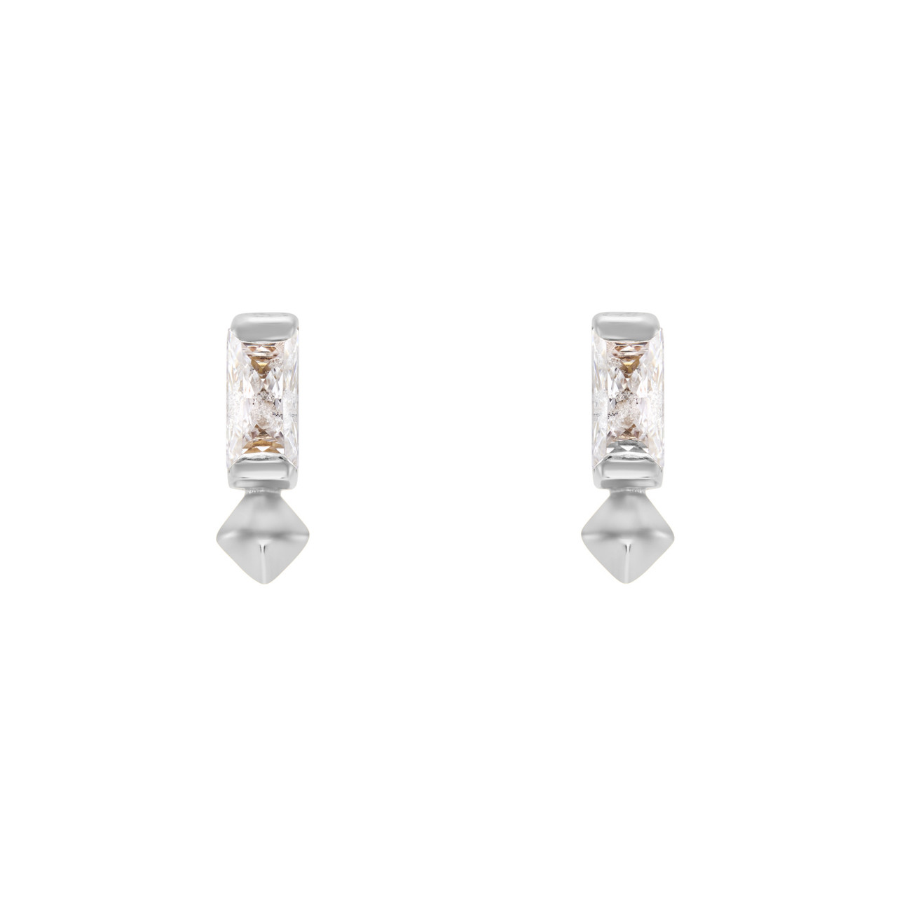 VORA Baguette Gem Silver Studs, TRIBE by tomfoolery