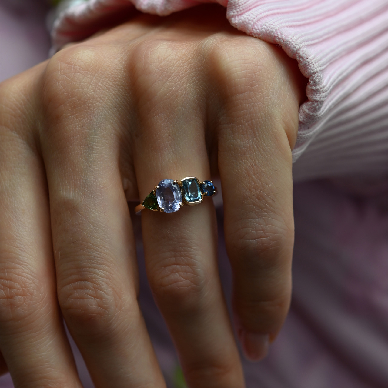 Quad Sapphire & Aquamarine Ring, tf House - Infinite, tomfoolery