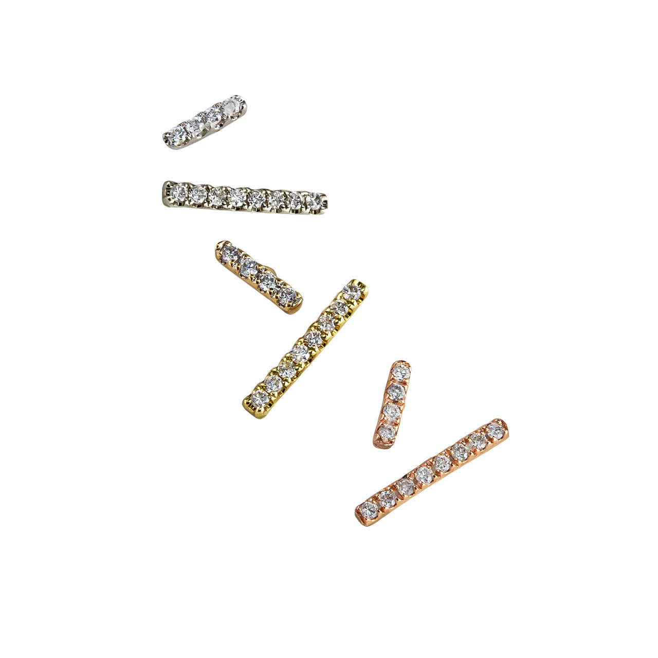 Long Bar Champagne Diamond & Black Rhodium Studs, metier by tomfoolery, tomfoolery