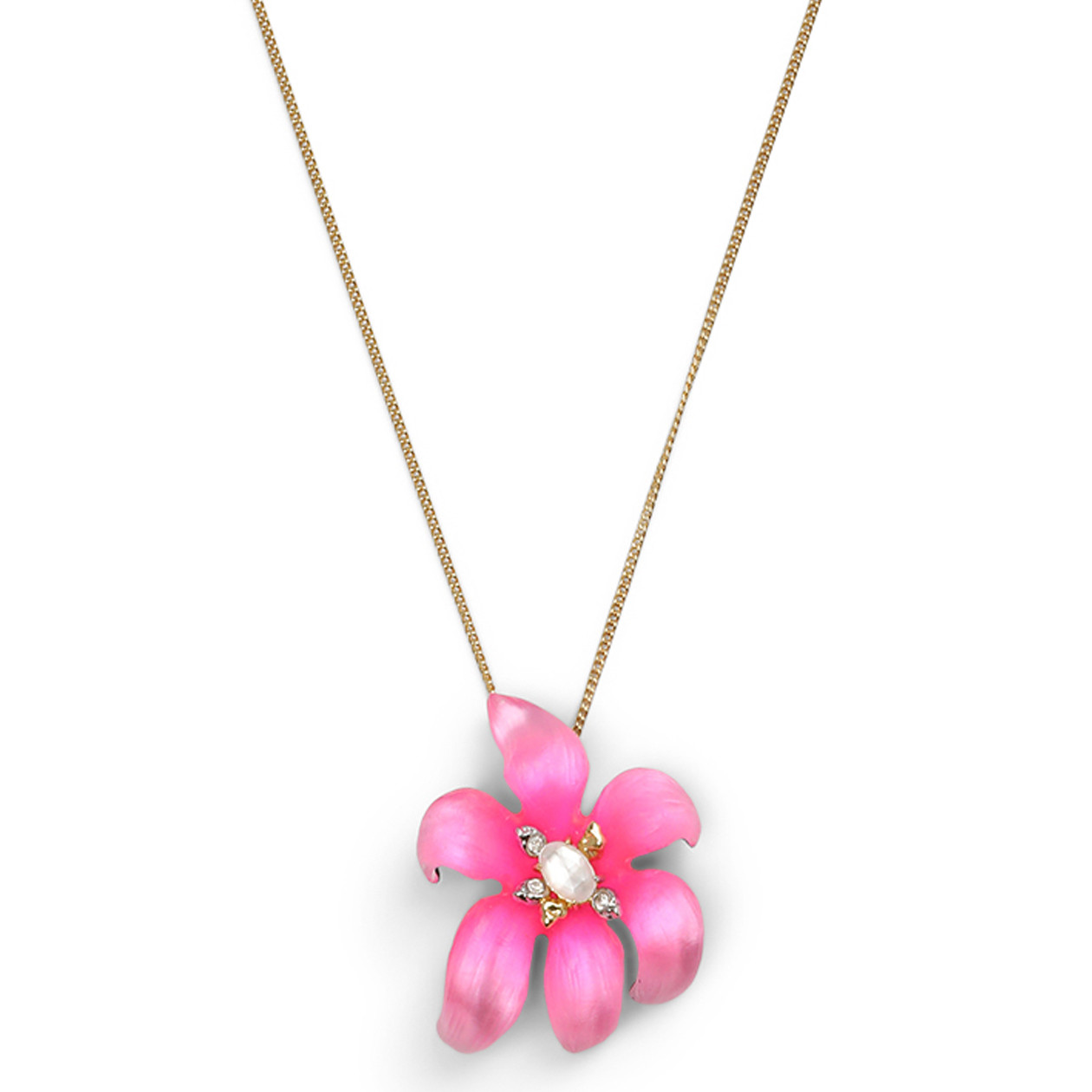 Lily Lucite Flower Pendant Magenta, Alexis Bittar, tomfoolery