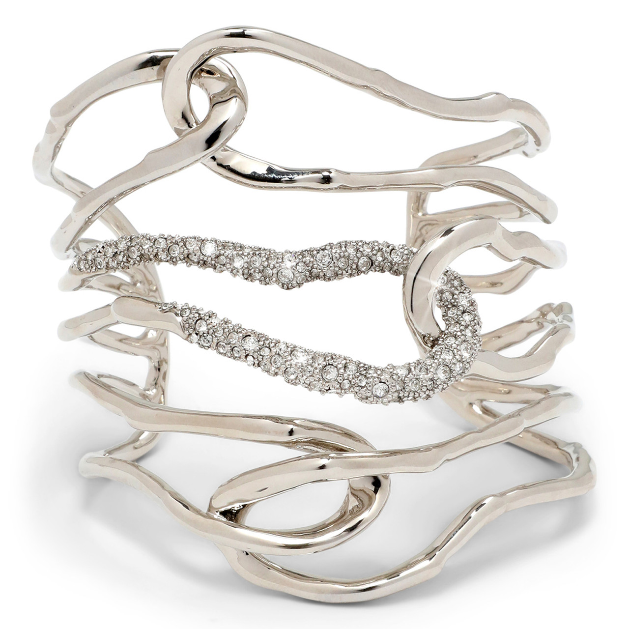 Solanales Large Twisted Cuff Bracelet Silver, Alexis Bittar, tomfoolery