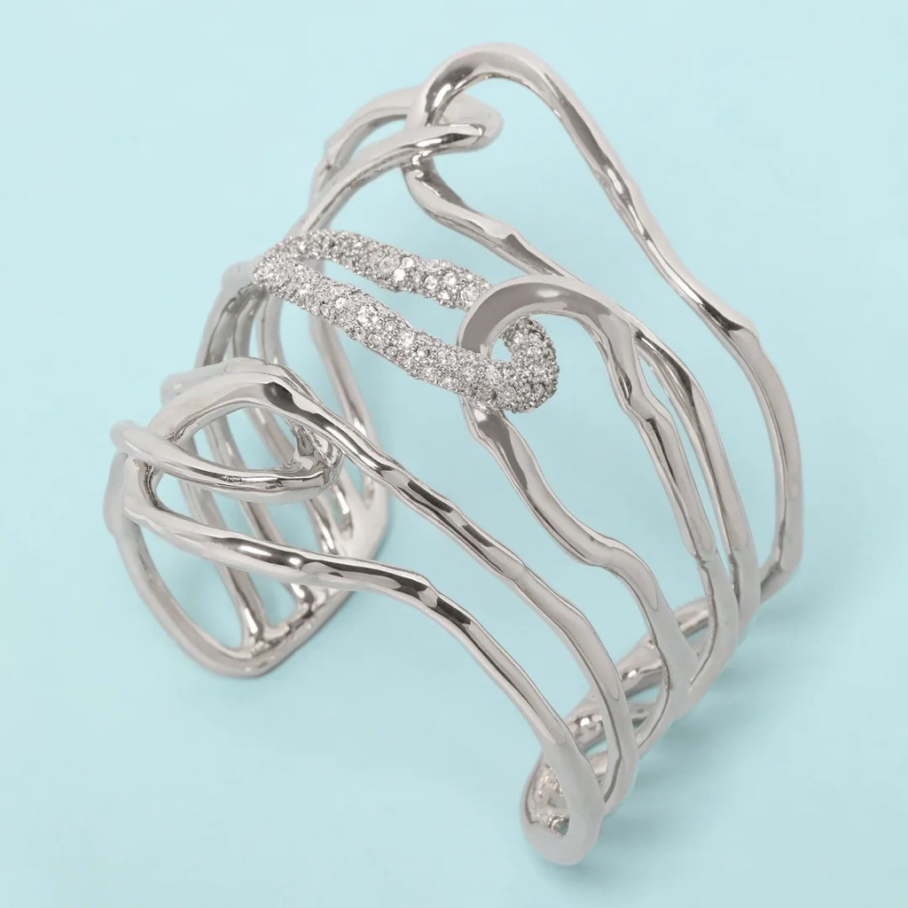 Solanales Large Twisted Cuff Bracelet Silver, Alexis Bittar, tomfoolery