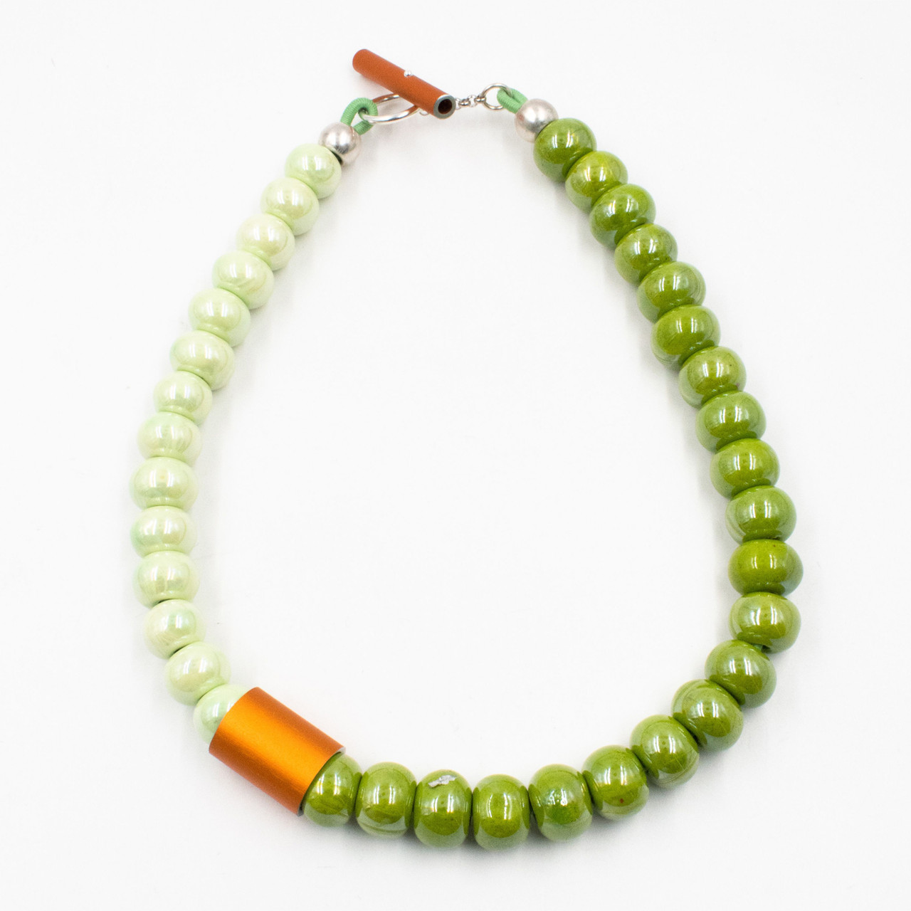 Ceramic Beaded Necklace Lime Green, Christina Brampti, tomfoolery