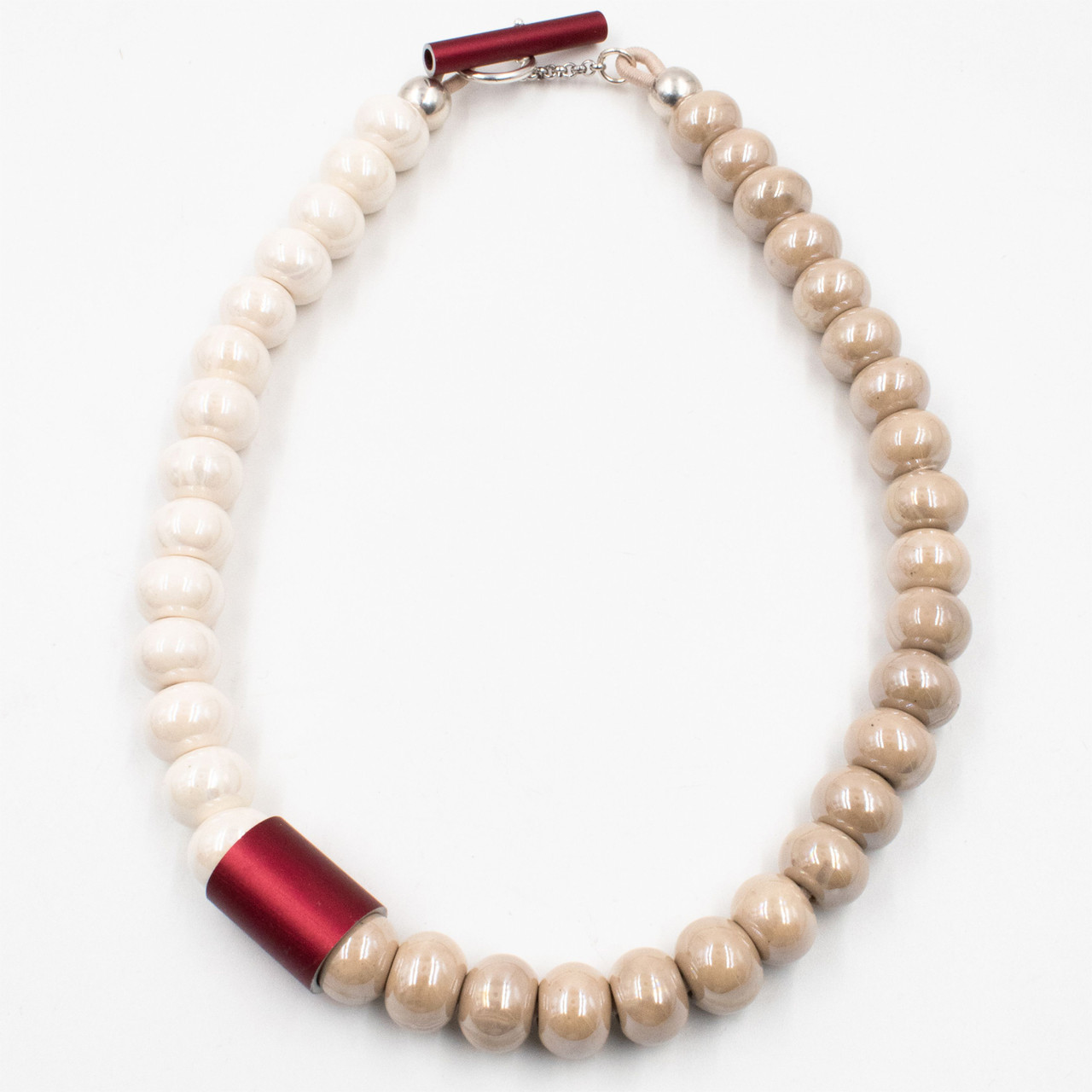 Ceramic Beaded Necklace Neutral, Christina Brampti, tomfoolery