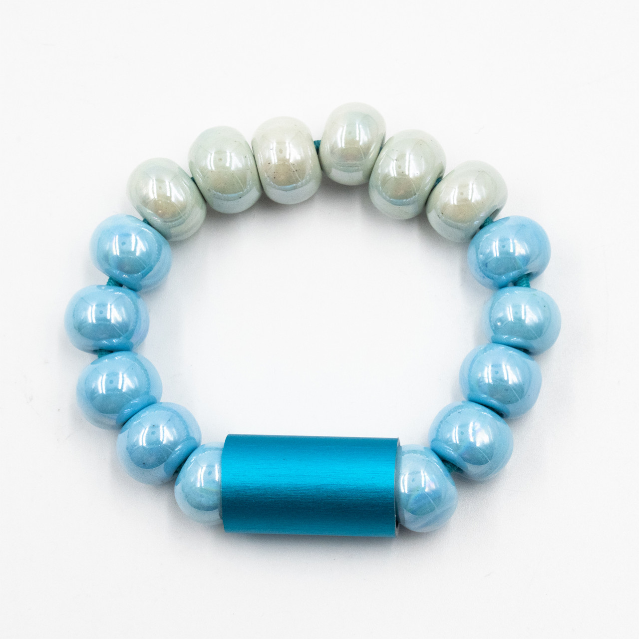 Ceramic Beaded Bracelet Sky Blue, Christina Brampti, tomfoolery