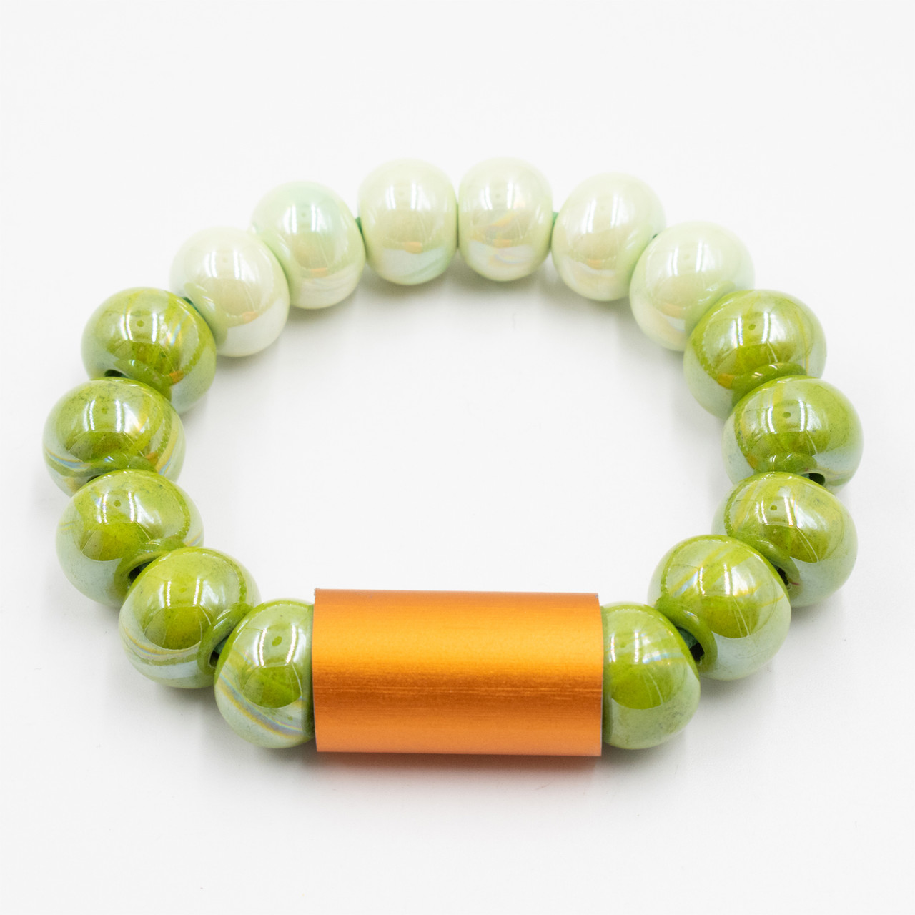 Ceramic Beaded Bracelet Lime Green, Christina Brampti, tomfoolery