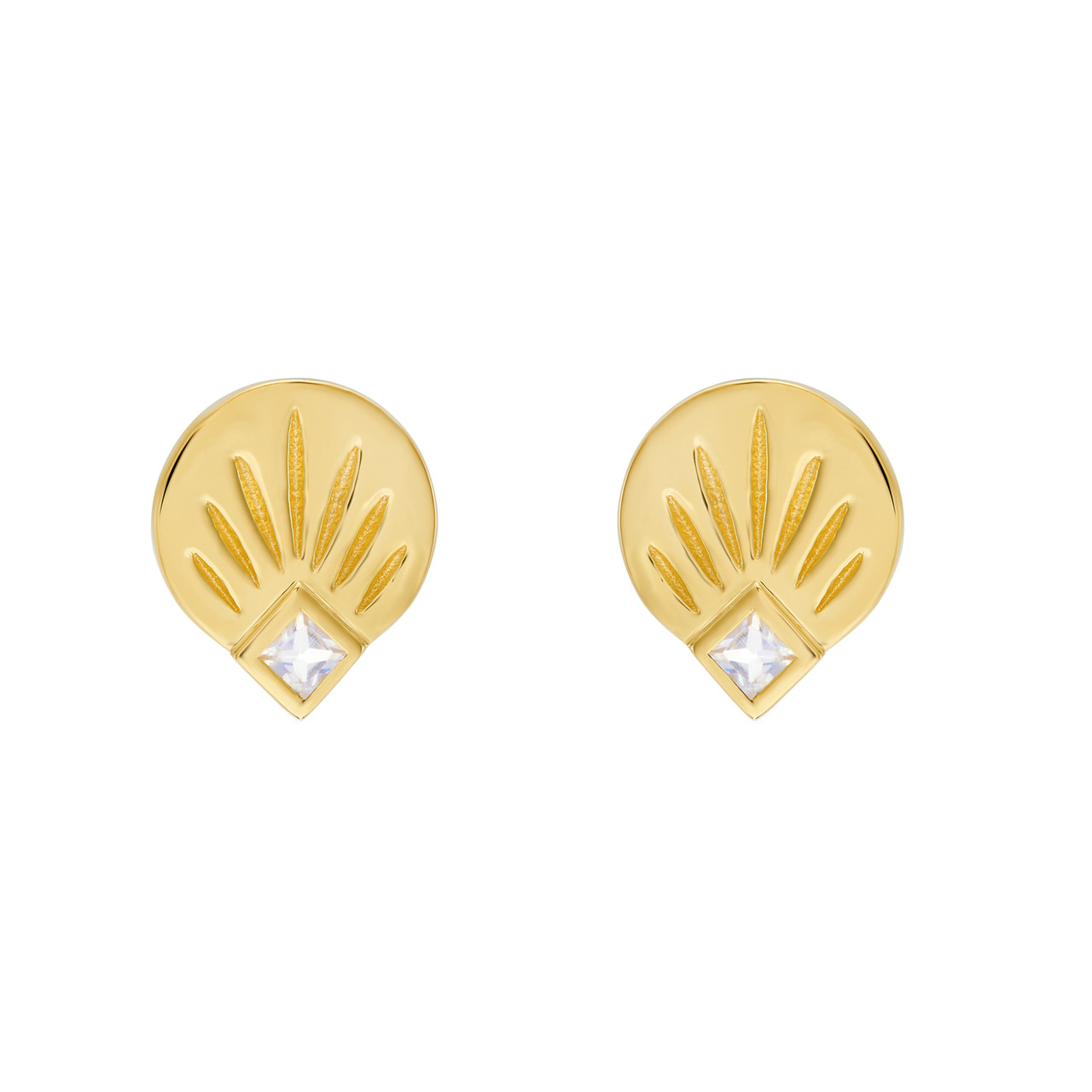 AURA Princess Cut Gem Studs, TRIBE, tomfoolery