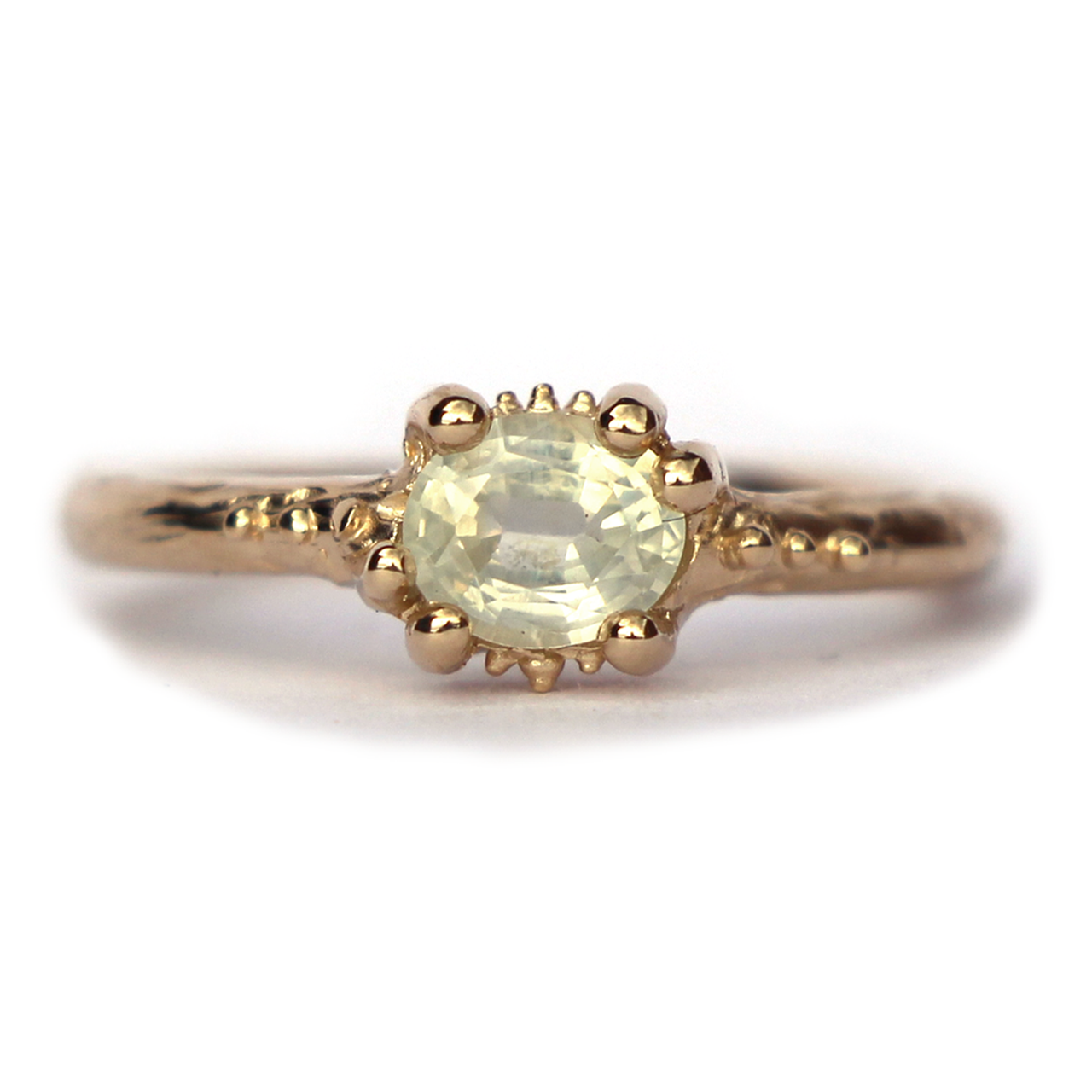 Light Green Sapphire Urchin Ring, Alice Clarke, tomfoolery
