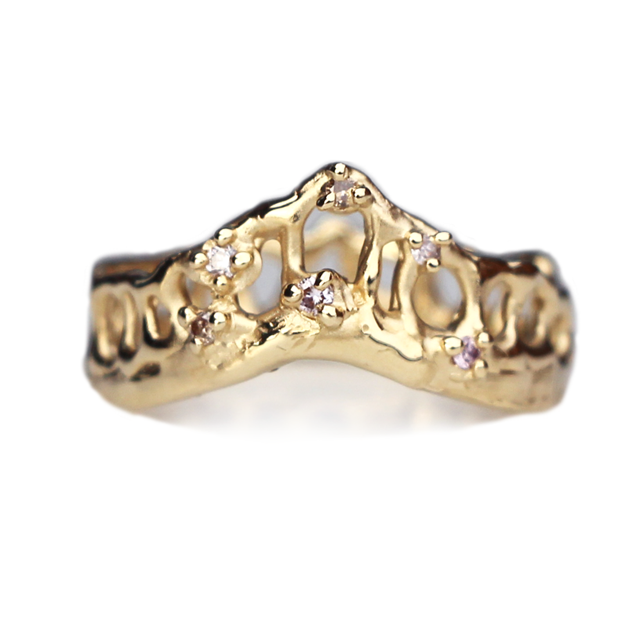 Scattered Pink Diamond Mermaid Crown Ring, Alice Clarke, tomfoolery