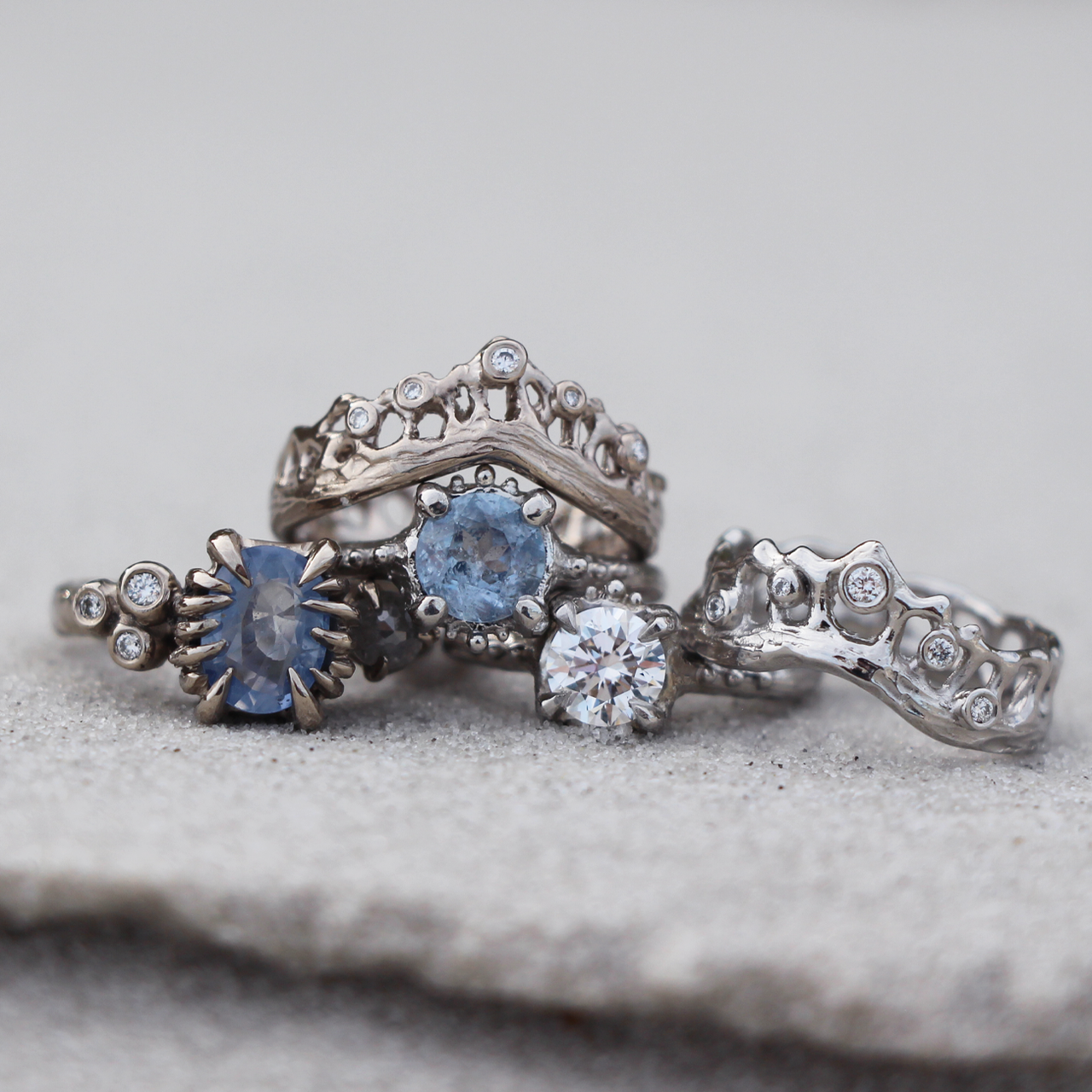 Platinum & Diamond Mermaid Crown Ring, Alice Clarke, tomfoolery