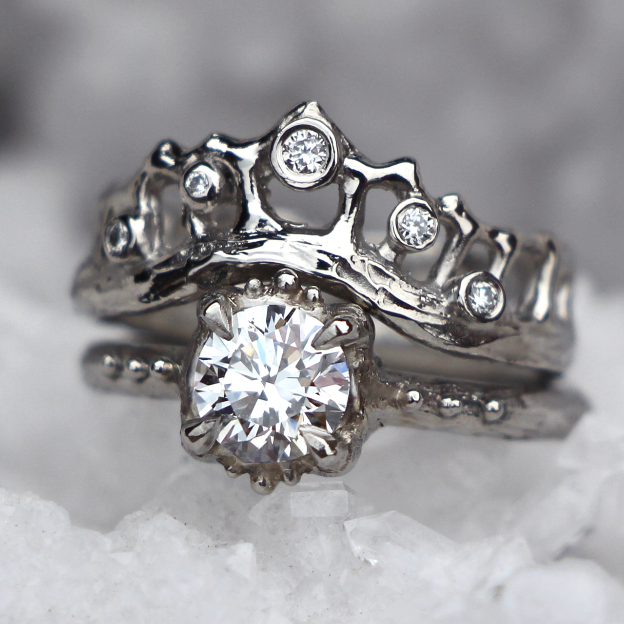 Platinum & Diamond Mermaid Crown Ring, Alice Clarke, tomfoolery