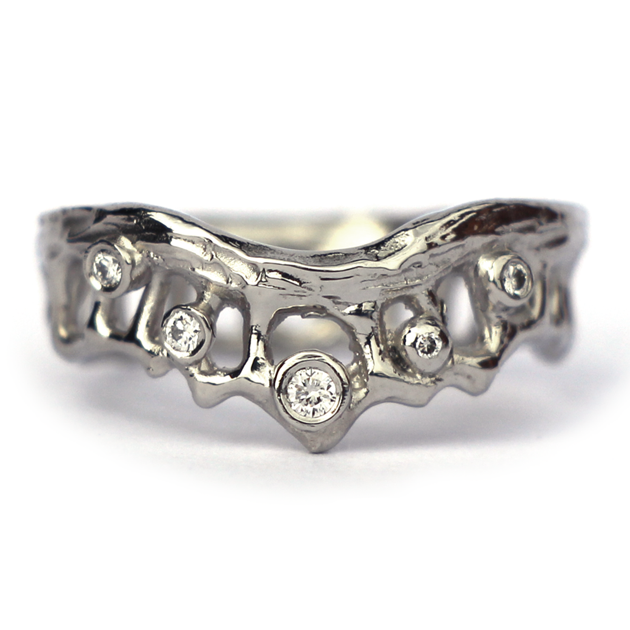 Platinum & Diamond Mermaid Crown Ring, Alice Clarke, tomfoolery