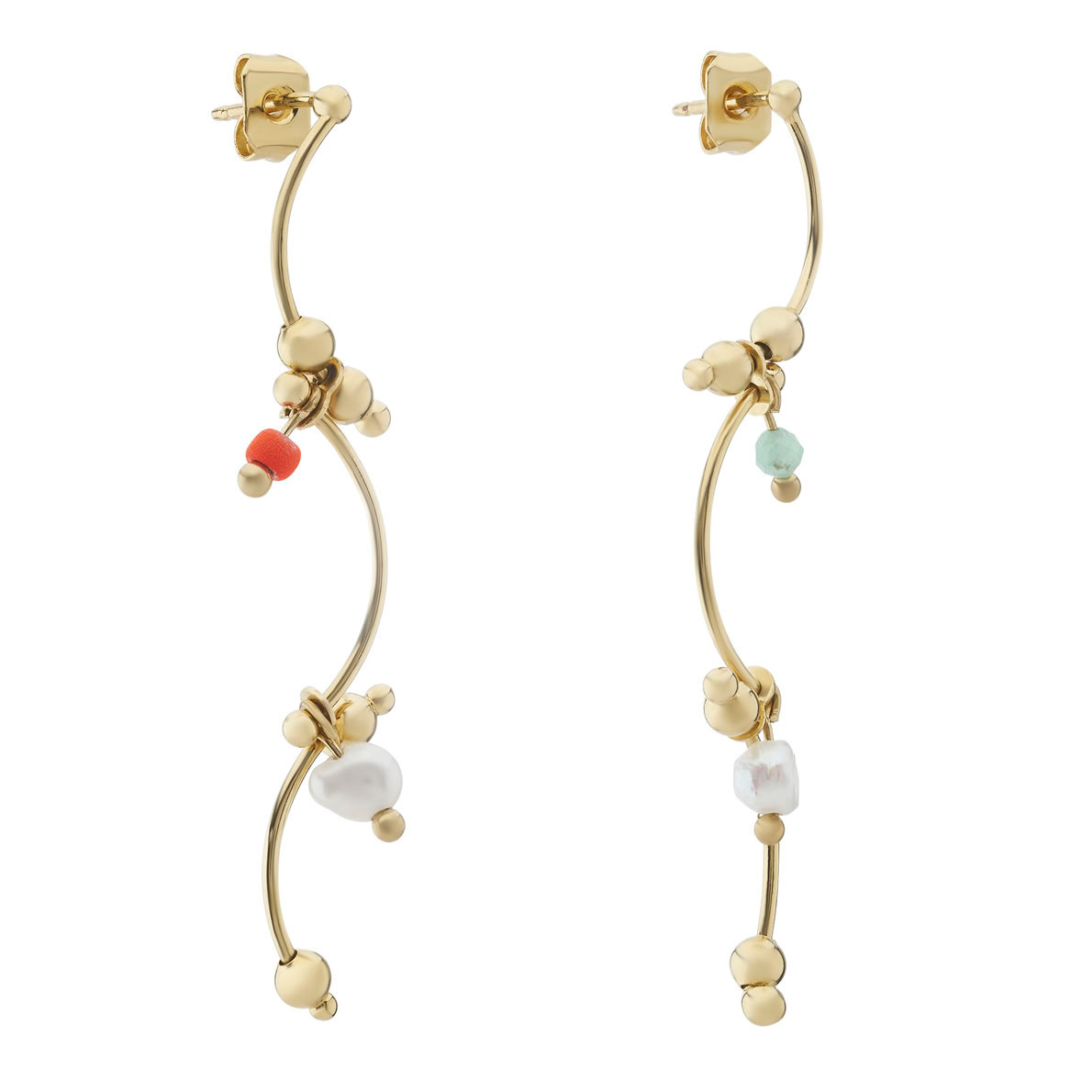 Fiore Long Bead Drop Earrings, Judith Benita, tomfoolery