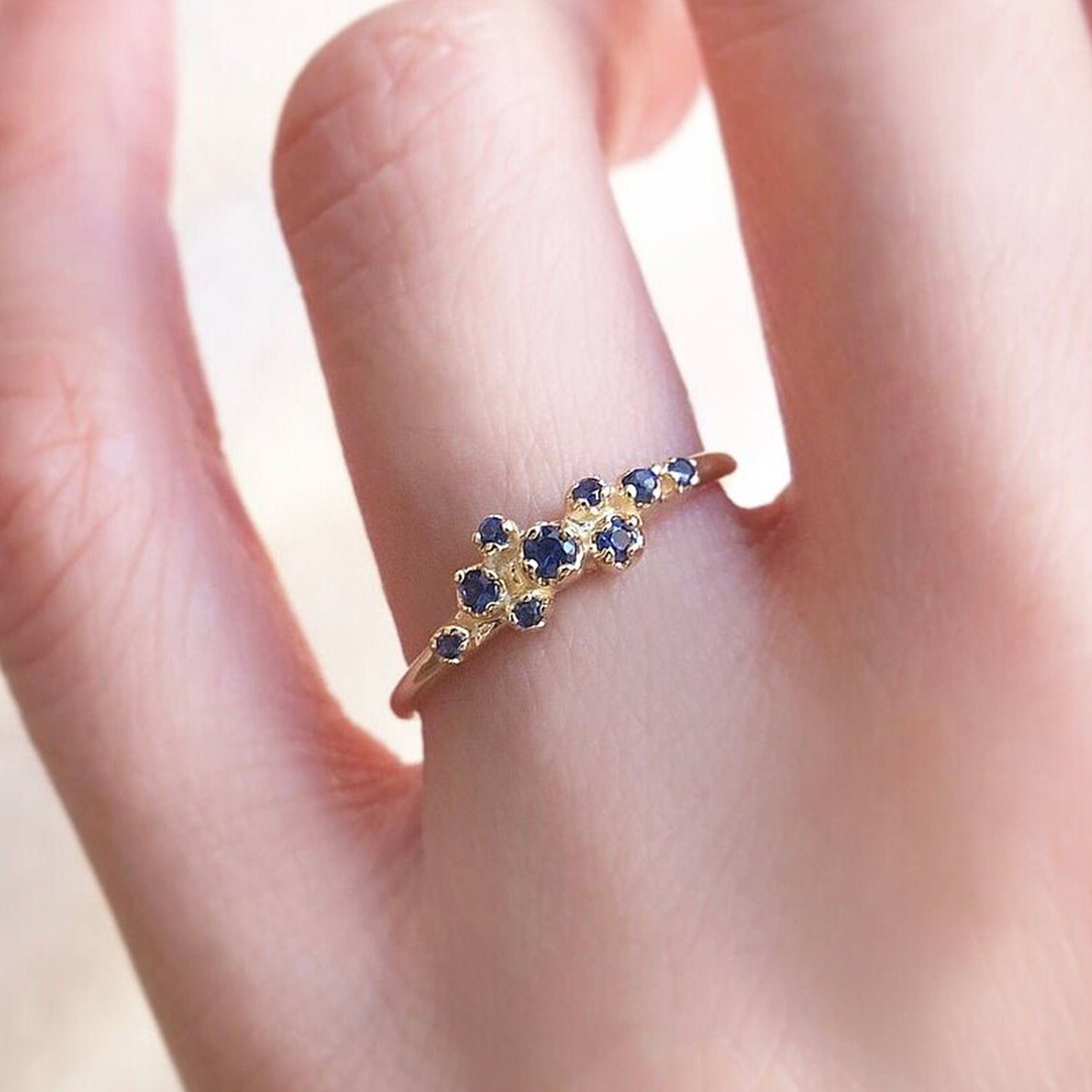 Rose Bush Ring with Blue Sapphire, n+a New York, tomfoolery