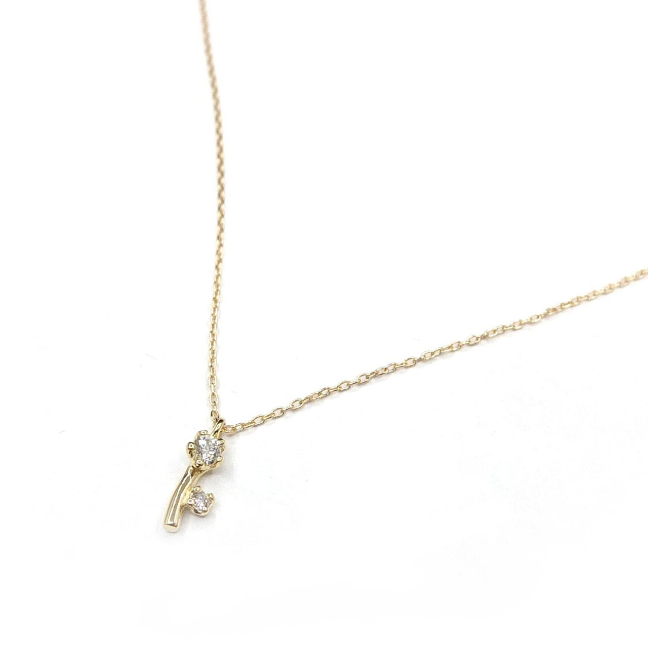 n+a New York, Stem Of Flower Necklace with White Diamond, Tomfoolery