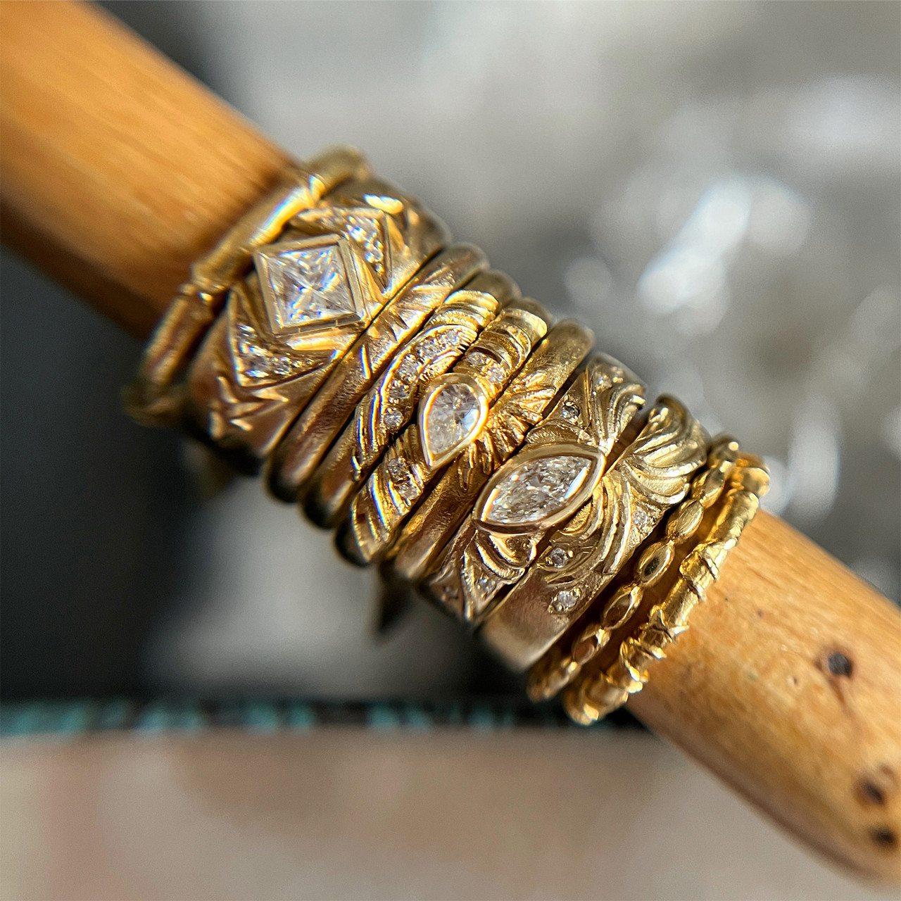 9ct Yellow Gold Vine Band, Claire Macfarlane, tomfoolery